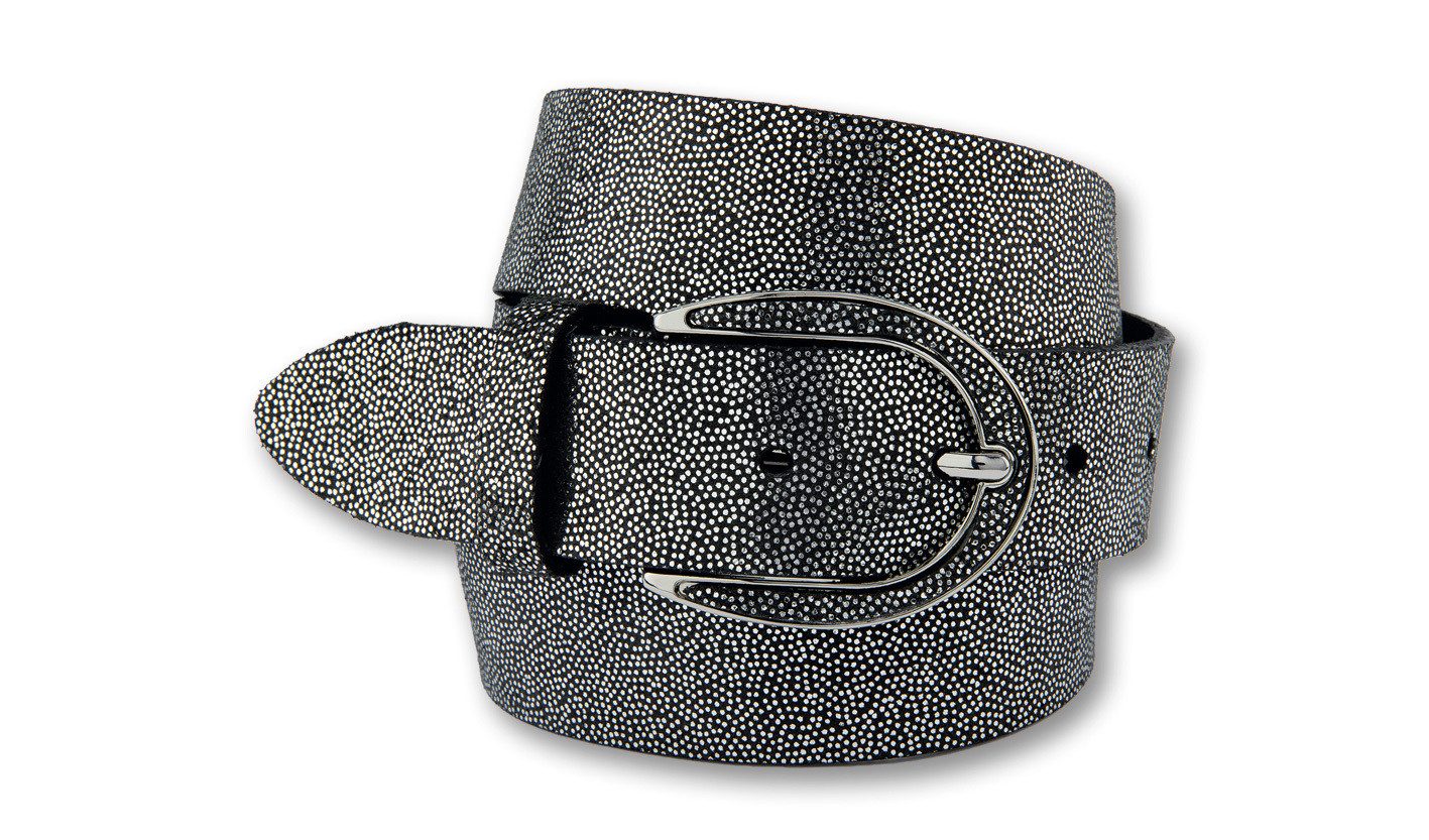 BERND GÖTZ Ledergürtel Ledergürtel mit appliziertem Glanzleder auf Schließe günstig online kaufen