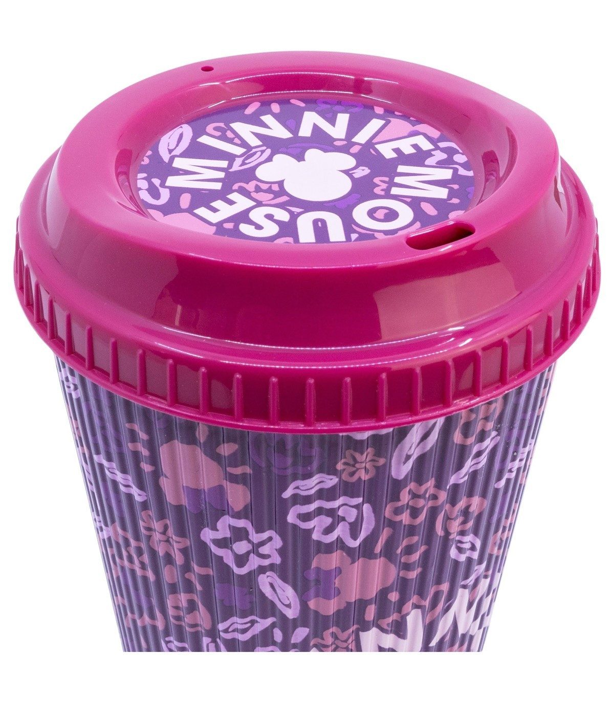 Disney Minnie Mouse Mehrwegbecher 790 ml mit strukturierter Oberfläche und Deckel für unterwegs, (Packung)