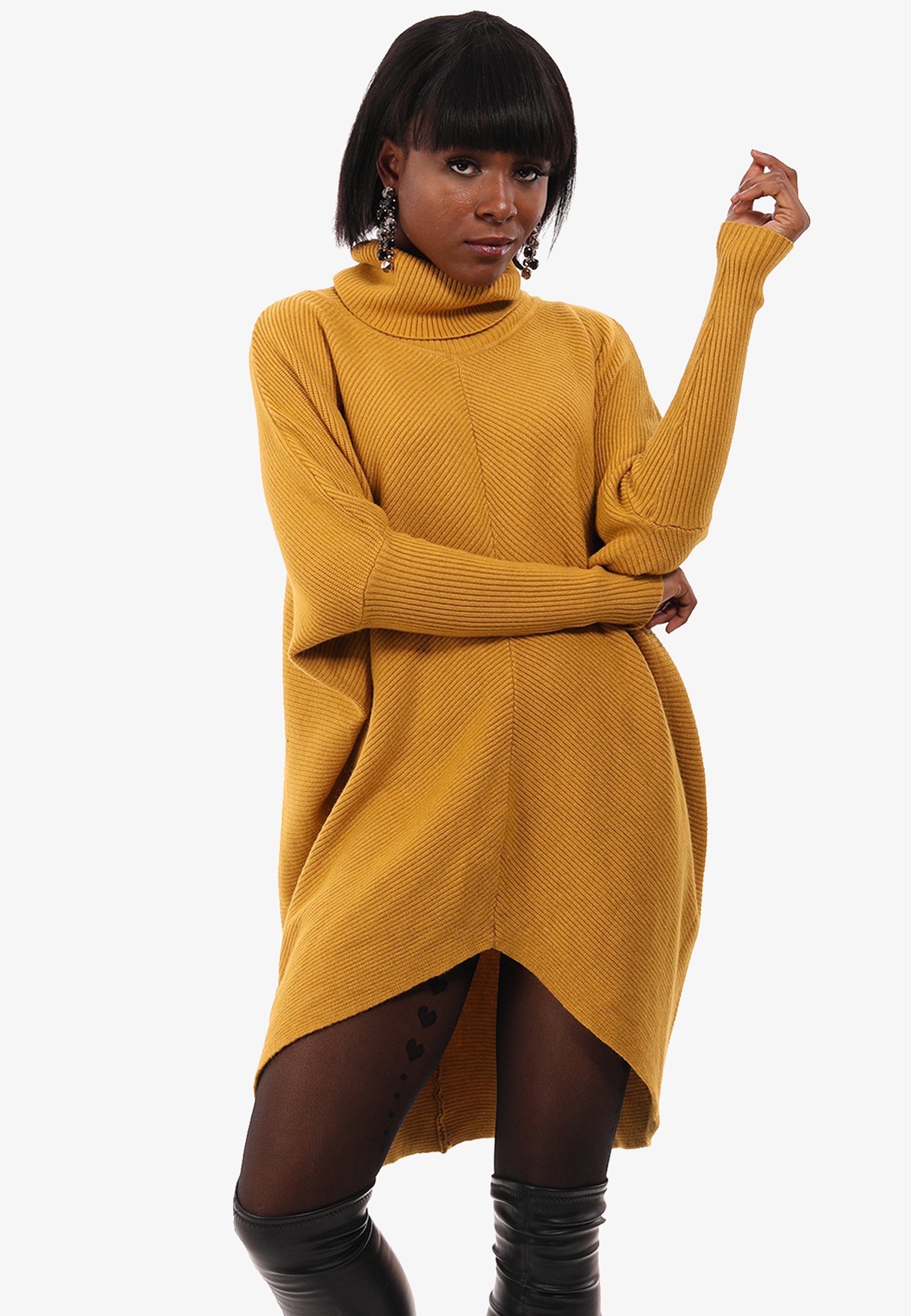 YC Fashion & Style Longpullover „Made in Italy – Oversize-Strickpullover mit Rollkragen“ (1-tlg) in Unifarbe, mit überschnittenen Schultern