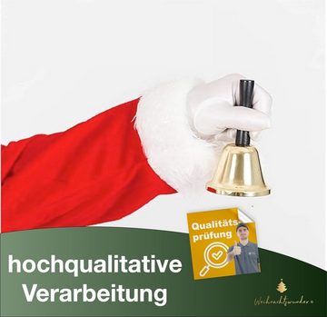 Weihnachtswunder® Kostüm 2x Weihnachtsglocke - Nikolausglocke Gold - Nikolaus Kostüm Accessoire, Lauter Ton