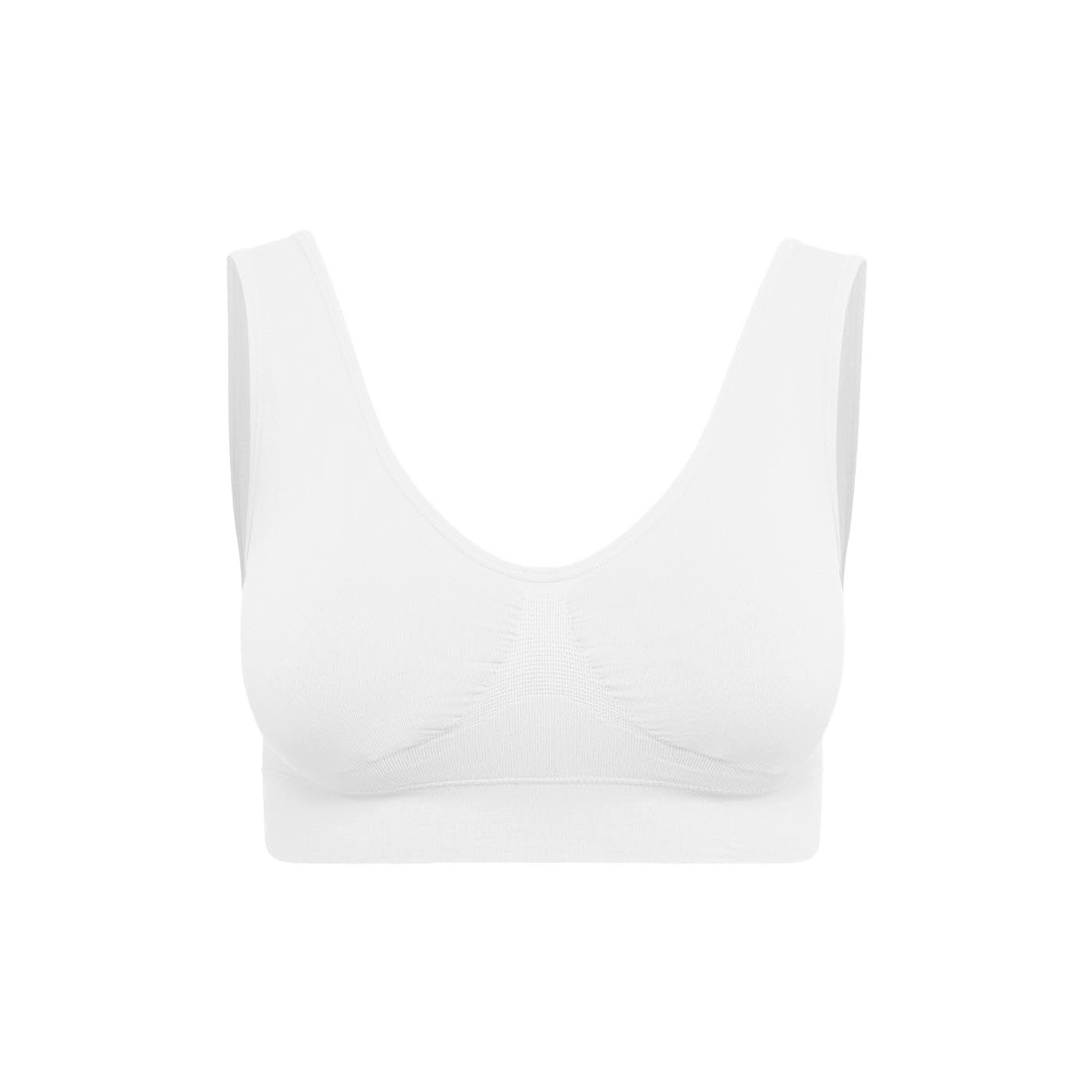 cfab (creamy fabrics) Bügelloser BH Comfy Bra-Weiß-L (1-tlg)
