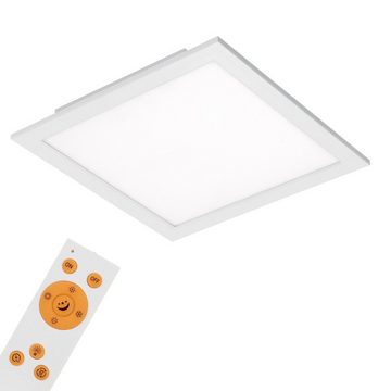 Briloner Leuchten LED Panel 7194-016, CCT Farbtemperatursteuerung, Fernbedienung, dimmbar, ultraflach, LED fest verbaut, Kaltweiß, Neutralweiß, Tageslichtweiß, Warmweiß, Deckenlampe, 29,5x29,5x5cm, Weiß, 18W, Wohnzimmer, Schlafzimmer, Flur