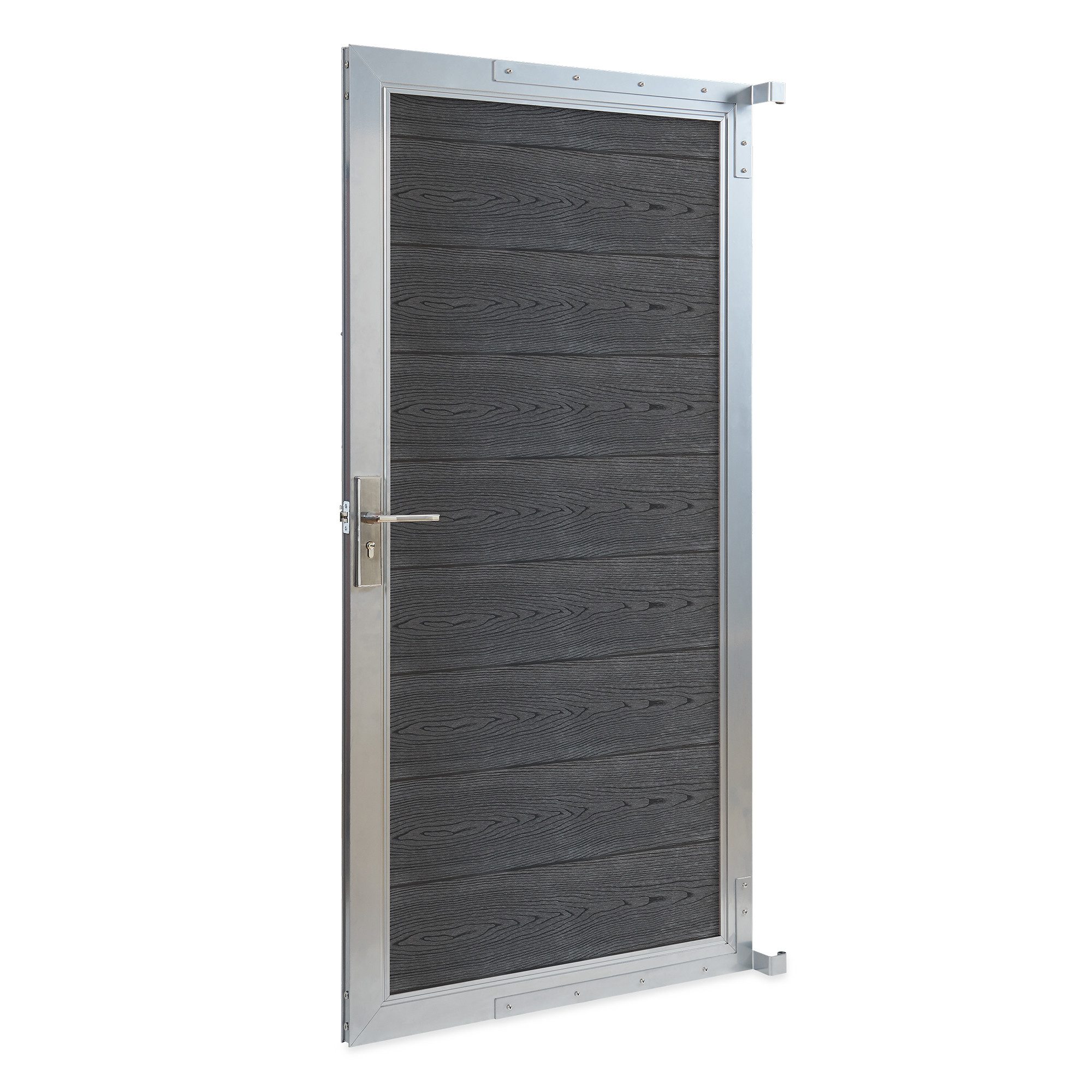 neu.holz Gartentor, »Segovia« 180 x 90 cm abschließbar WPC Holzdekor Grau
