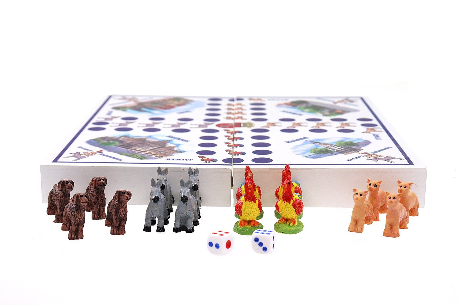 ELLUG Spiel Würfelspiel Brettspiel Bremen Stadtmusikanten Esel Hund Katze Hahn, Gesellschaftsspiel