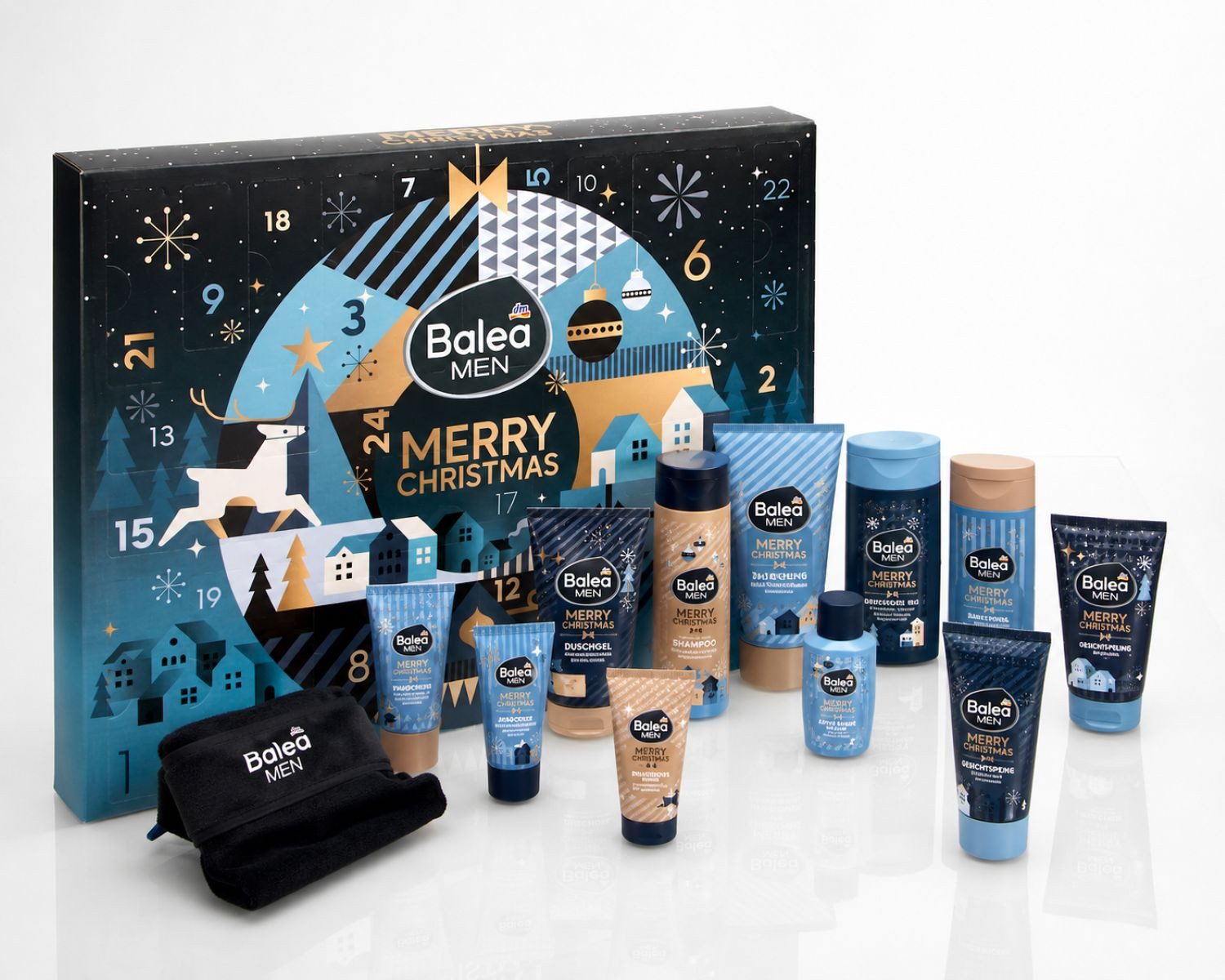 Balea Men Kosmetik-Adventskalender 2026 "Merry Christmas" mit pflegenden Überraschungen Men (24-tlg), Kalender mit 24 Türchen