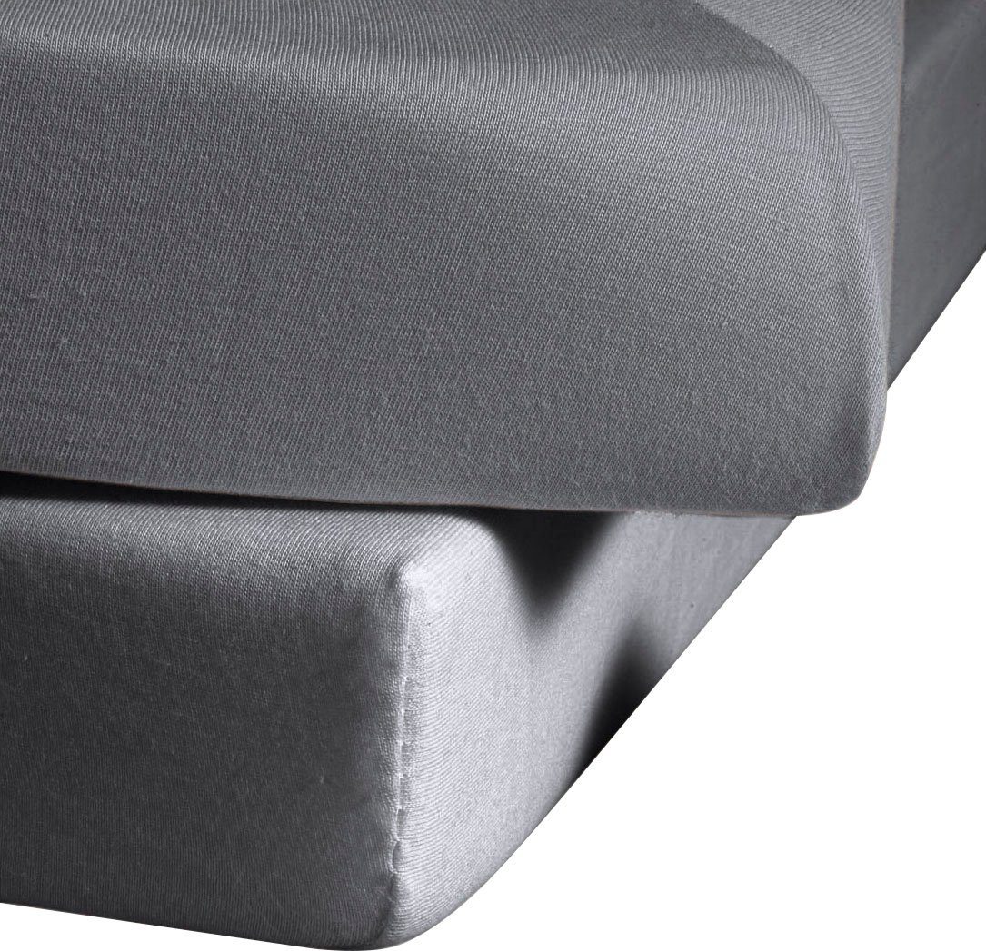 fleuresse Spannbettlaken Colours in Gr. 90x200, 140x200 oder 180x200 cm, Mako-Satin, Gummizug: rundum, (1 Stück), Mako Satin, für Matratzen bis 23 cm Höhe, Bett – Bild 4 von 5