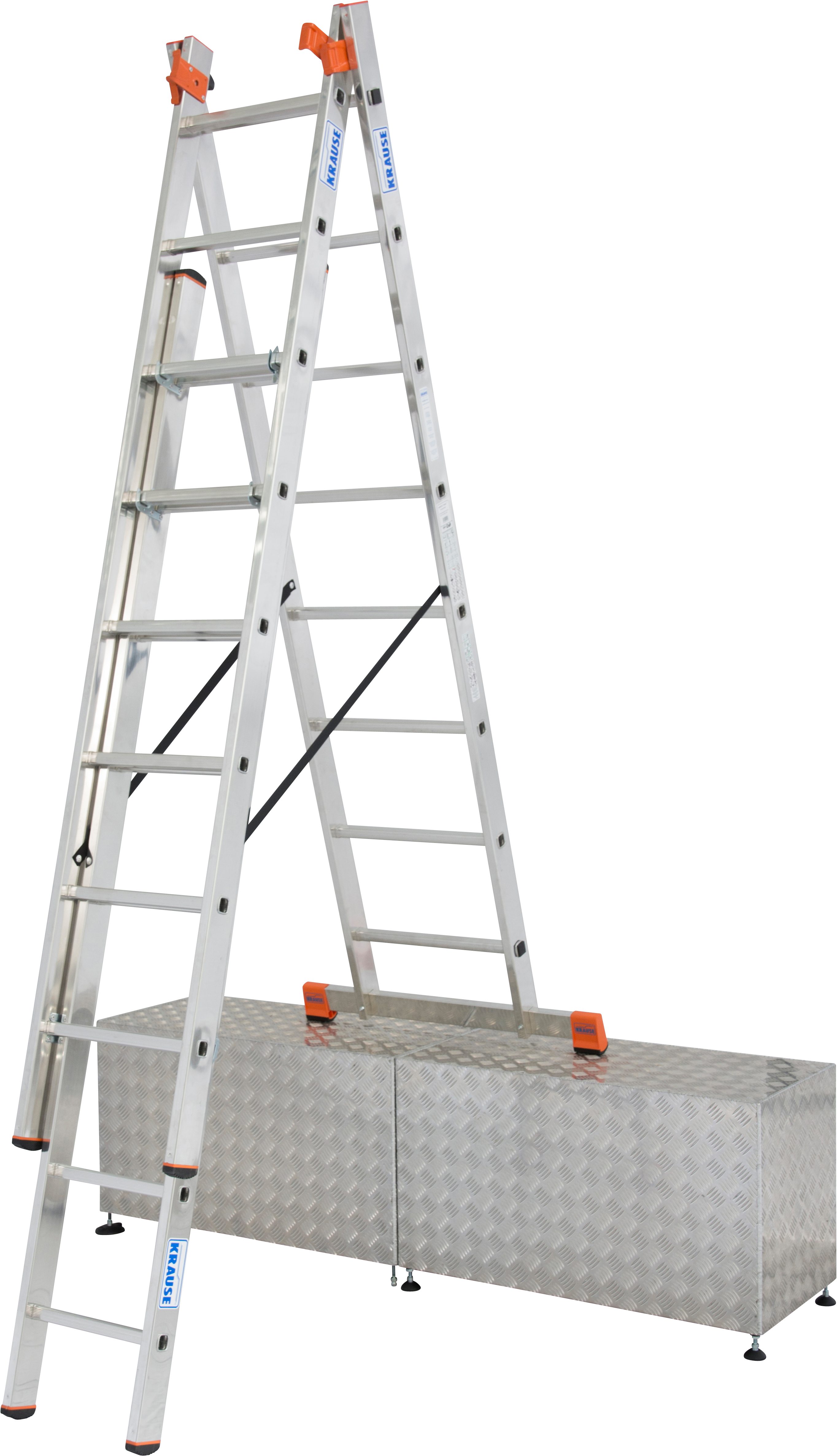 KRAUSE Vielzweckleiter Tribilo, Alu, 3x8 Sprossen, Arbeitshöhe ca. 605 cm
