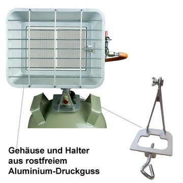 BlueCraft Heizstrahler, 4200 W, Infrarot Gas-Aufsteckstrahler Heizstrahler + Gasflasche 5 kg leer