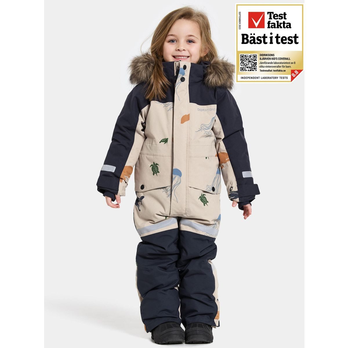 Didriksons Schneeoverall Bjärven K COV SE 2 Funktionaler Kinder-Overall für Outdoor-Aktivitäten, wasser- und