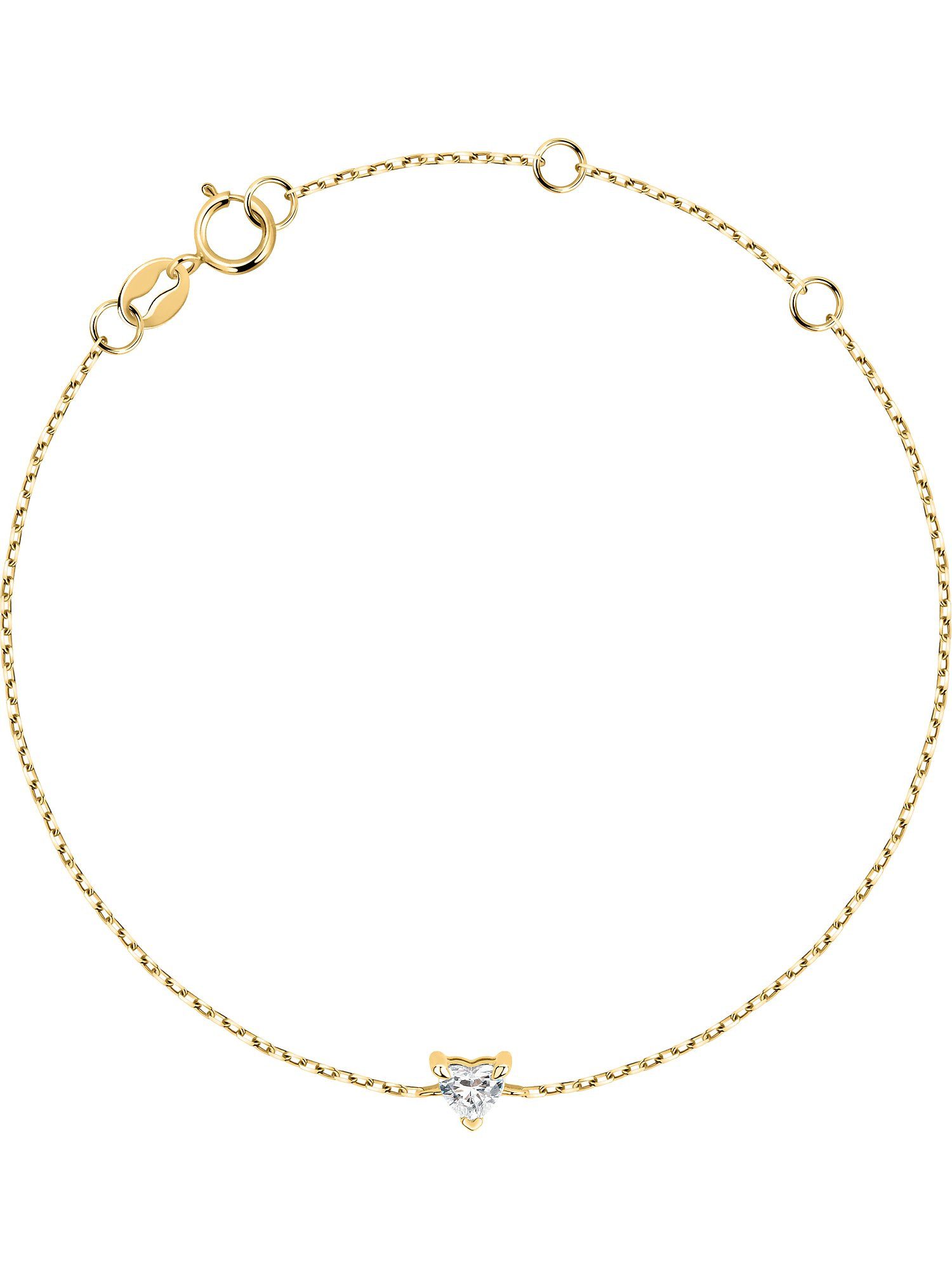 Goldarmband Live Diamond Damen-Armband 1 Diamant, Lab Grown
