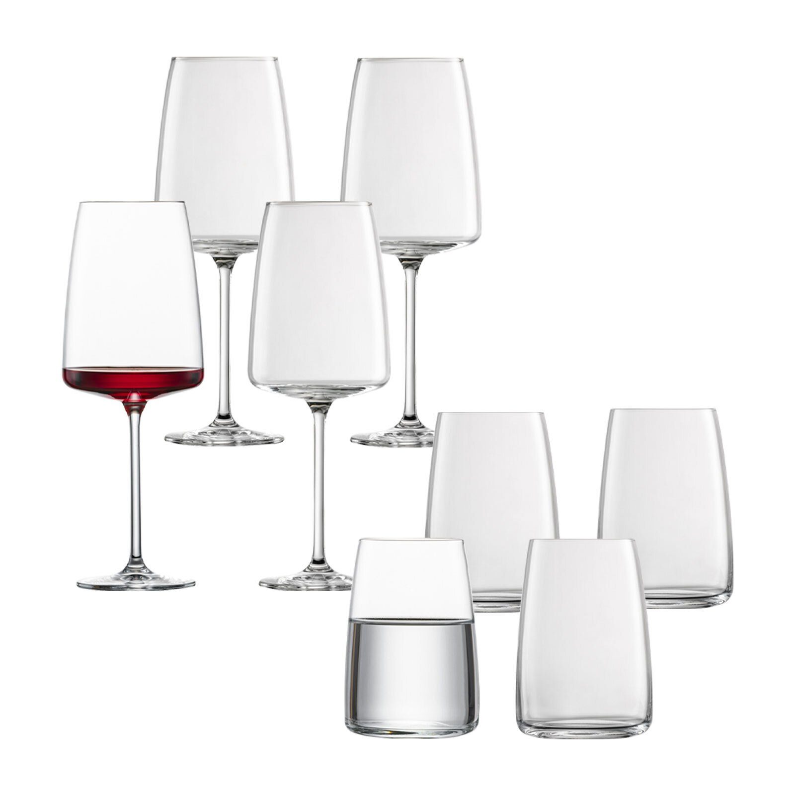 Zwiesel Glas Glas Vivid Senses Wein- und Wassergläser 8er Set, Glas