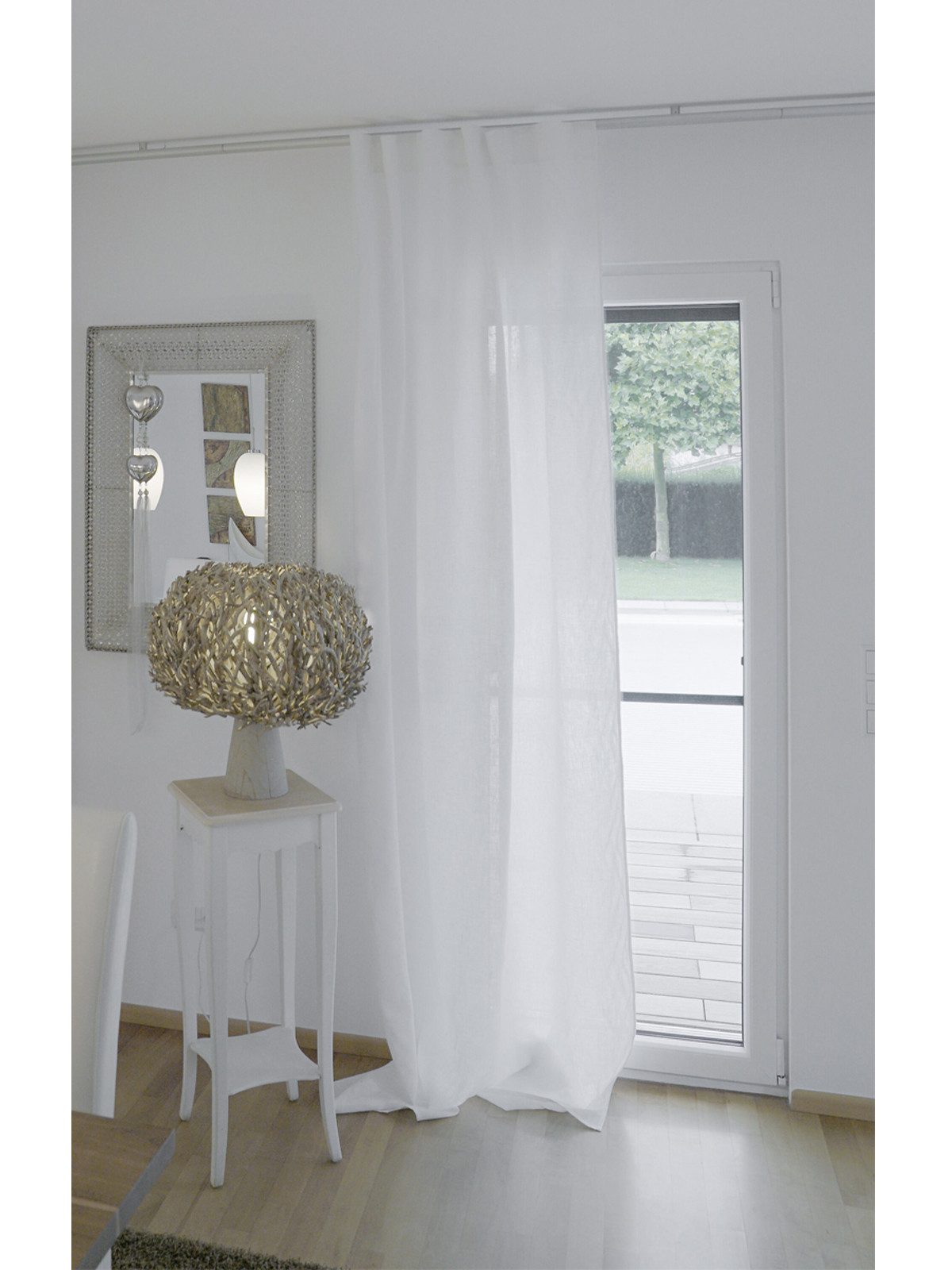 beties Gardine Leinen (1 St), verdeckte Schlaufen, halbtransparent, Leinen, günstig online kaufen