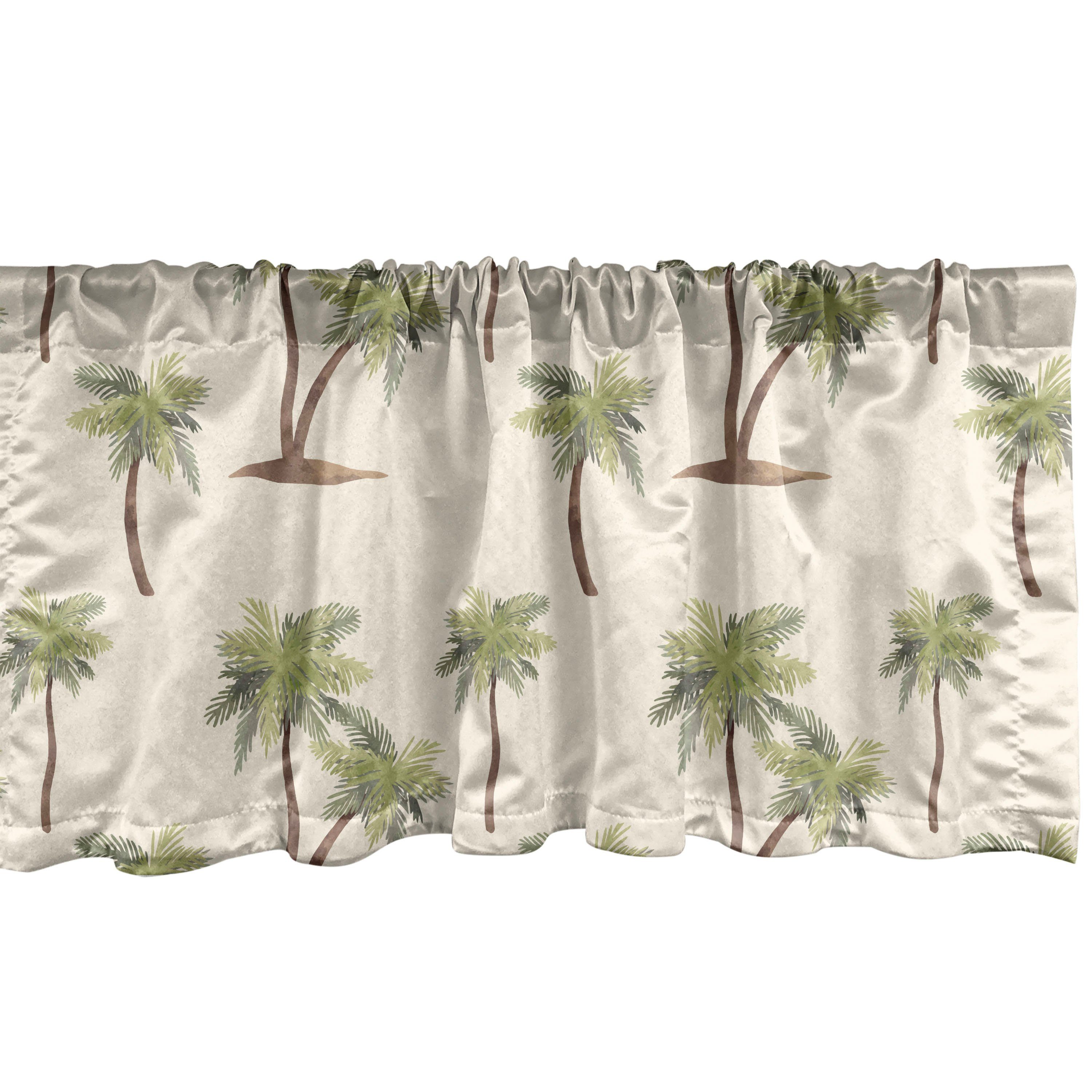 Simplistic Vorhang Pattern Stangentasche, mit für Abakuhaus, Microfaser, Dekor Scheibengardine Volant Küche Palms Schlafzimmer Hawaii