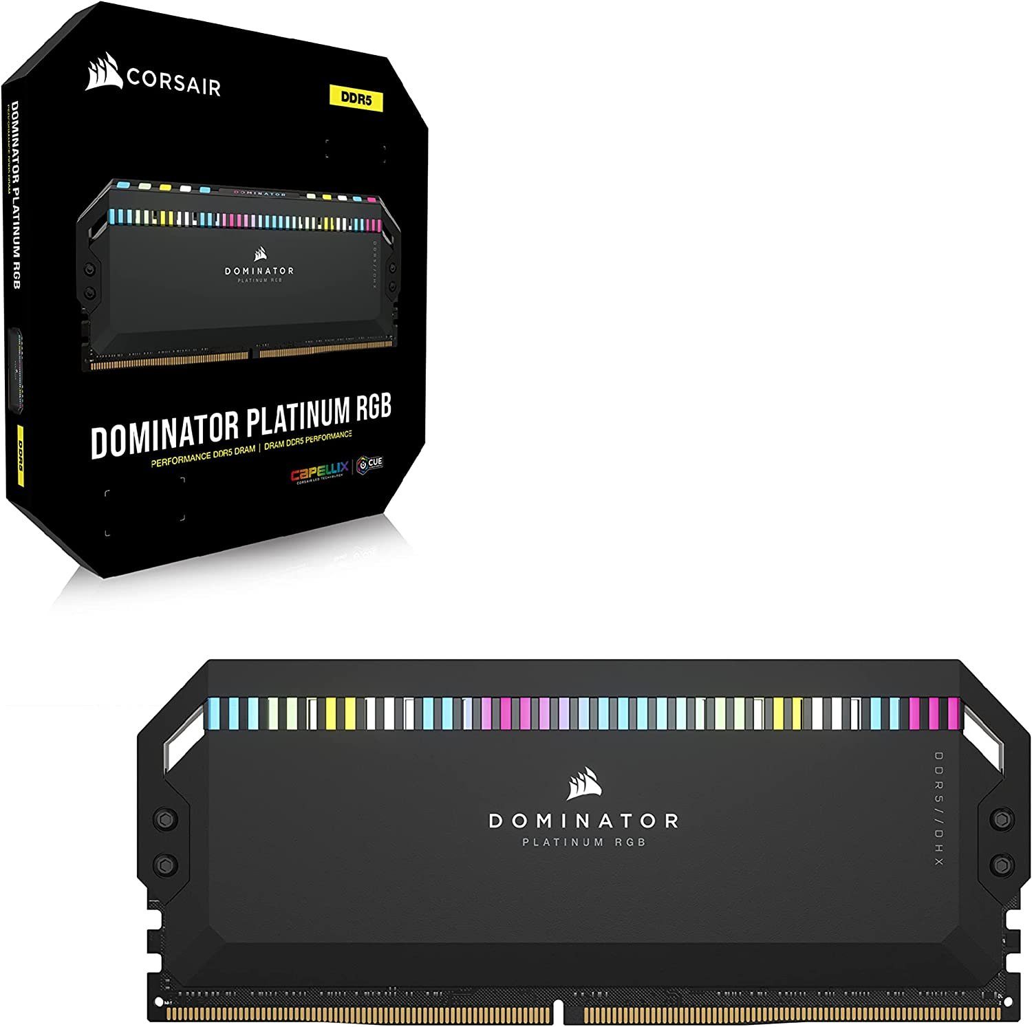 Corsair DOMINATOR PLATINUM RGB DDR5 5600 64GB (2x32GB) Arbeitsspeicher (RGB Beleuchtung ICUE, Intel optimiert)