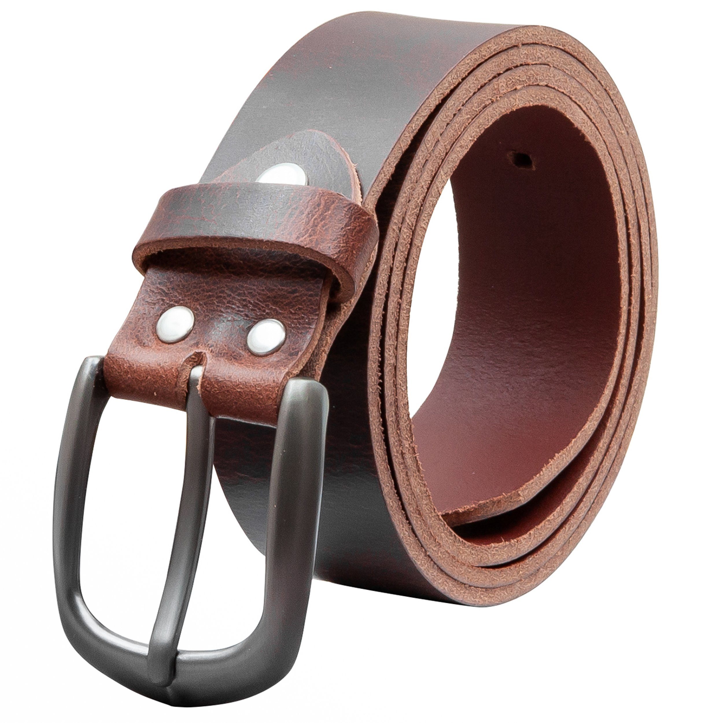 COLOGNEBELT Ledergürtel OM417-VL-Dunkelbraun MADE IN GERMANY, Dunkelbraun Kürzbar, Vollleder, Unisex