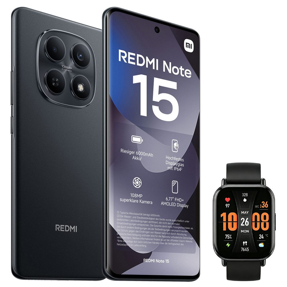 Xiaomi Redmi Note 15 4G 8+256GB Smartphone & Smartwatch Handy (17 cm, 108 MP Kamera)