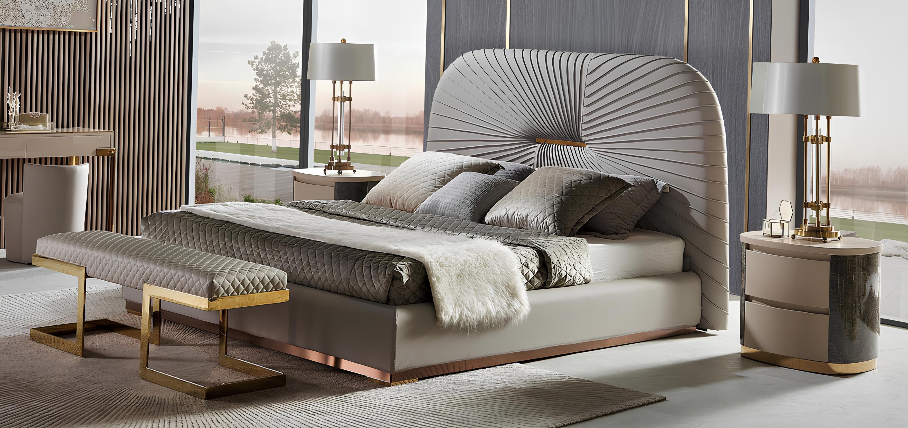 Xlmoebel Bett Luxuriöses Designerbett aus hochwertigen Textilien in elegantem Stil (Bett), Hergestellt in Europa