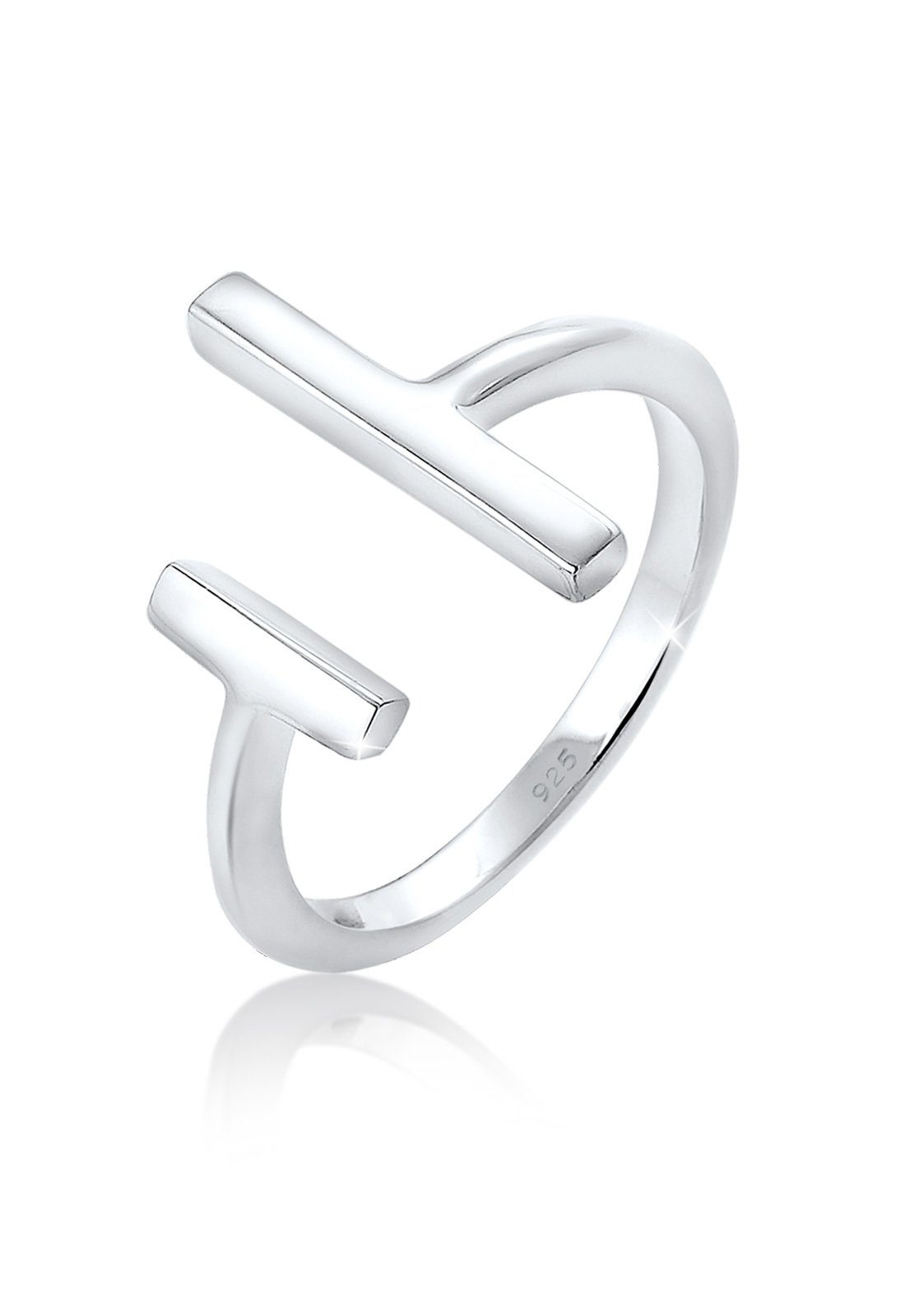 Elli Fingerring Offen Verstellbar Geo Stab Minimal 925 Silber, Geo