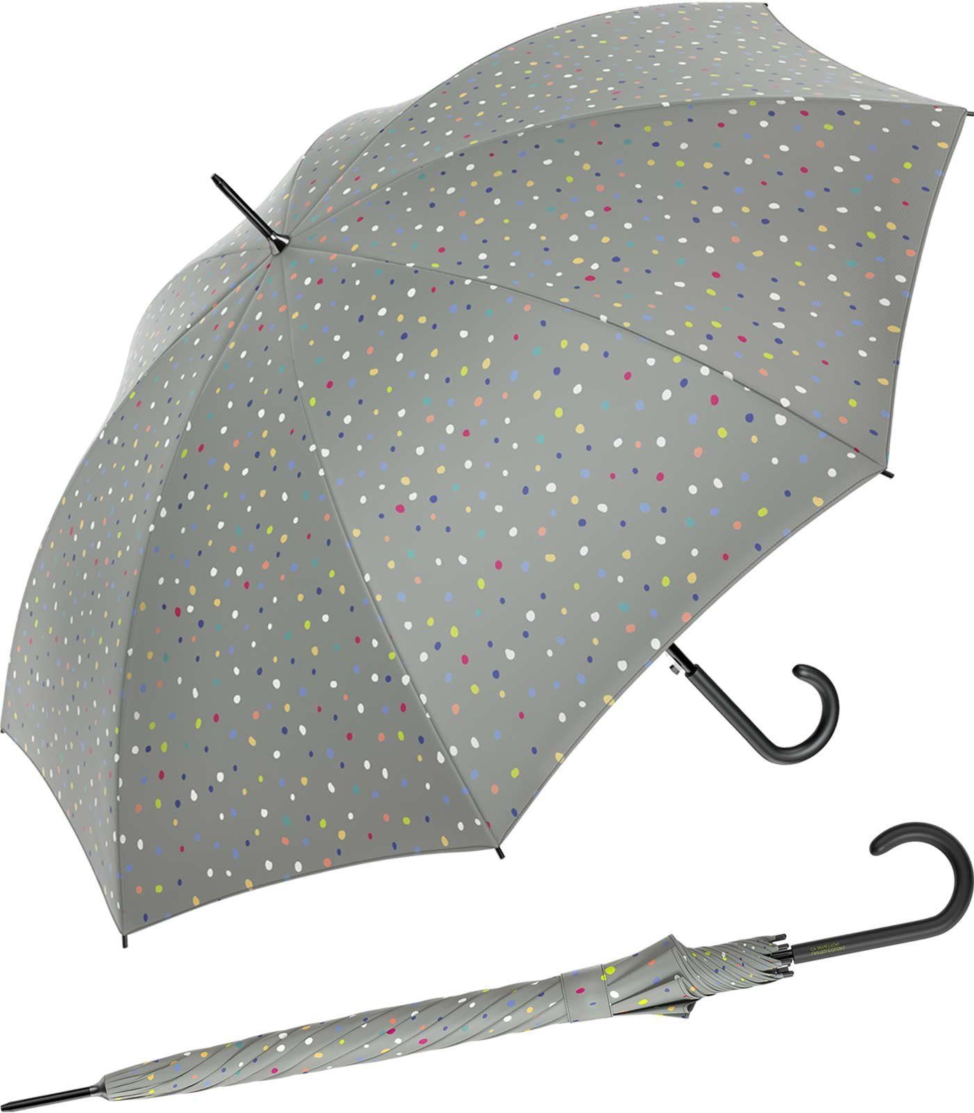 mit Dots grau bunter Colors of Benetton Long ein United Konfettiregen - AC Auf-Automatik grey, Langregenschirm