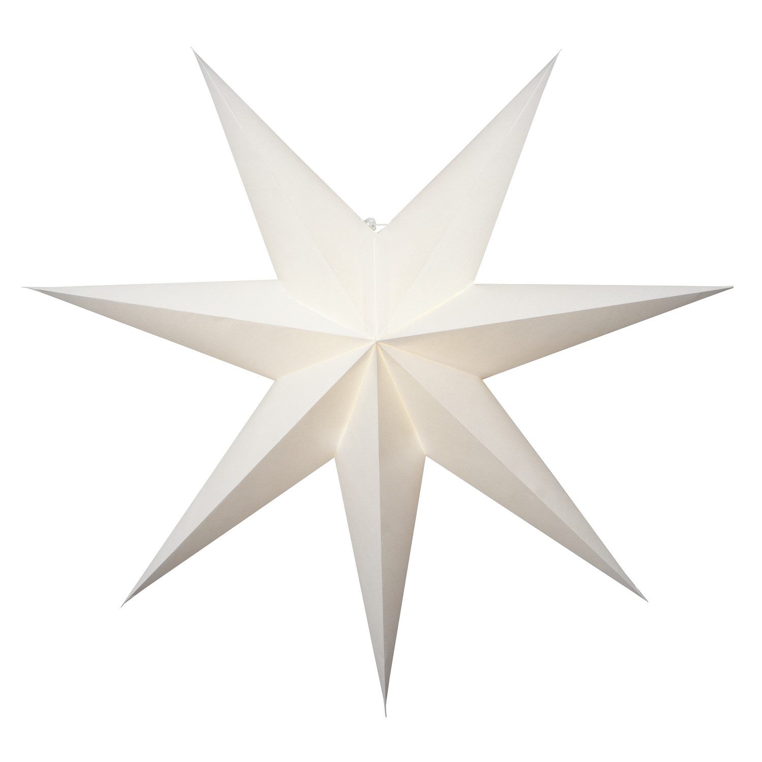 STAR TRADING Papierstern Papierstern Weihnachtsstern Leuchtstern hängend 7-zackig D: 75cm weiß
