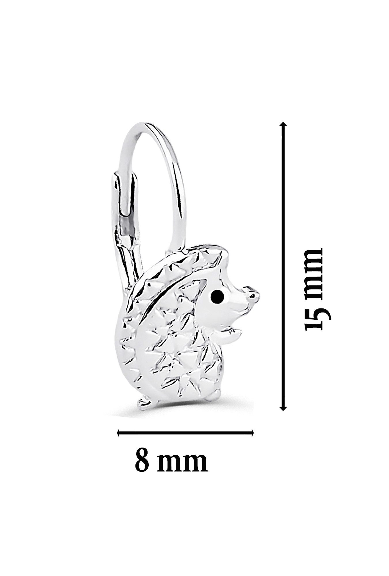 Limana Paar Ohrhänger Brisuren hängende Ohrringe 925 Silber Igel Mädchen Damen Kinder Frauen (inkl. Schmuckbox), Geschenk Idee Einschulung Ostern Weihnachten Geburtstag Nikolaus