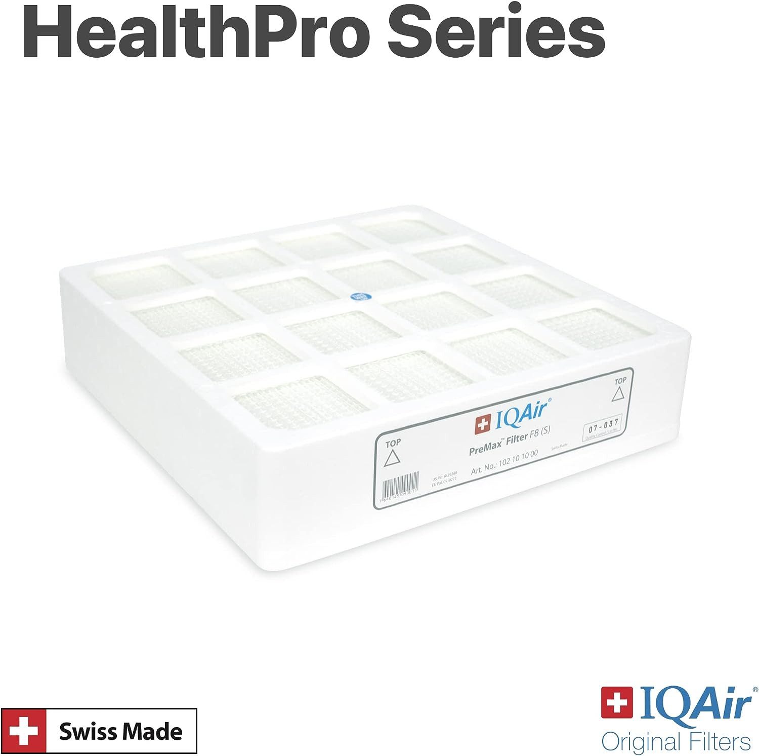 IQAir Ersatzfilter für IQAir HealthPro Raumluftreiniger - PreMax Vor-Filter F8, Zubehör für HealthPro Series, Filter 1/3 gegen Tierhaare, Staub, Pollen
