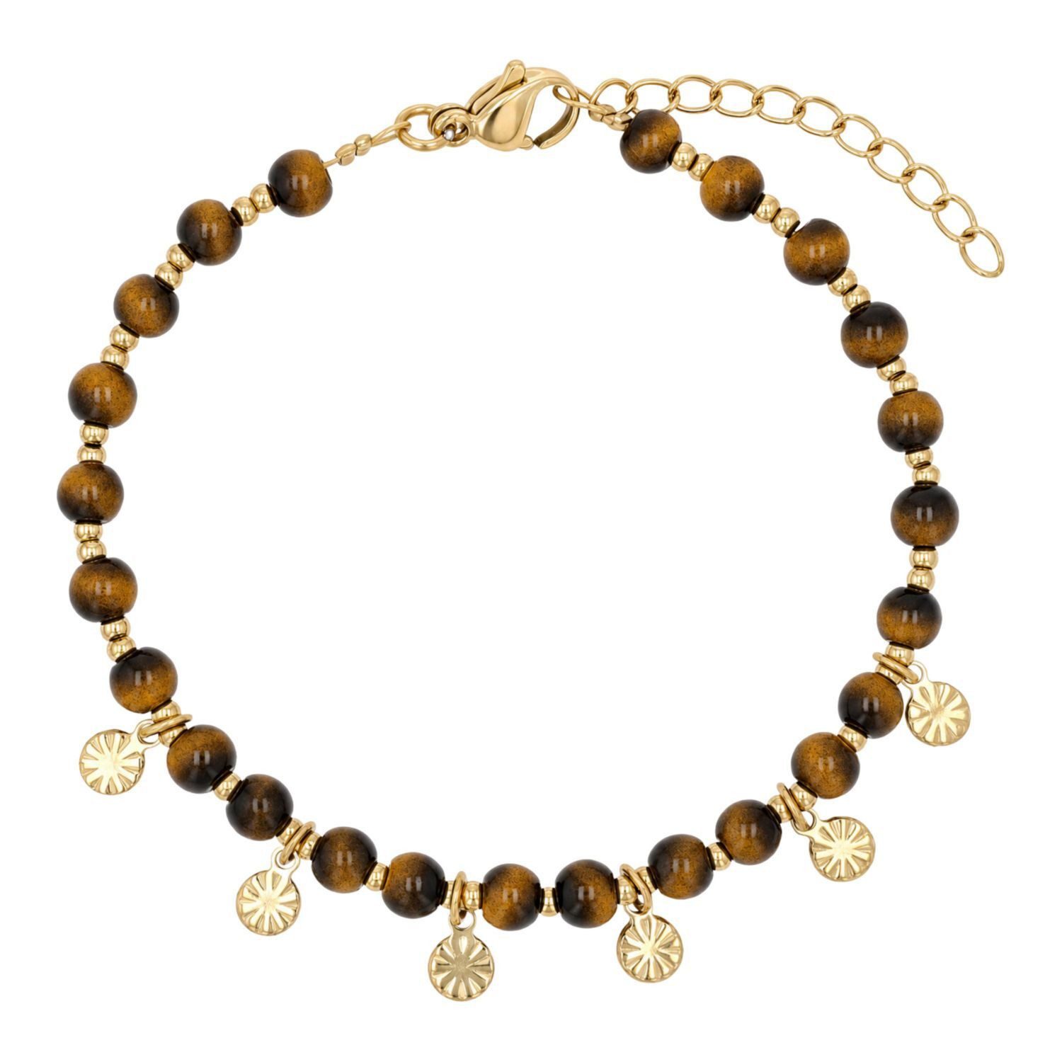Noelani Armband Noelani Armband für Damen, Edelstahl, Tigerauge (Bead Armband, 1-tlg)