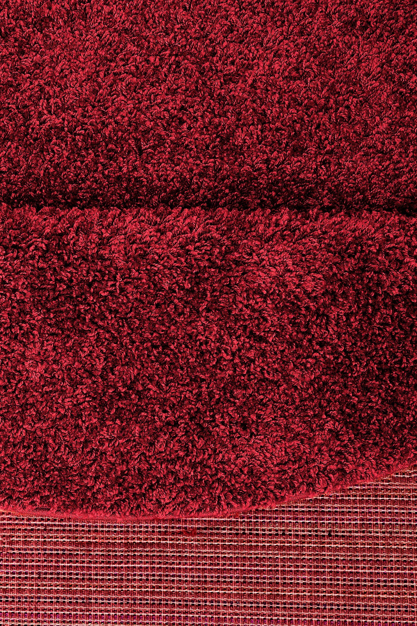 Teppich Shaggy 30, weich in Teppich 30 Höhe: besonders mm, rund, weinrot kuschelig und Home Uni-Farben, affaire