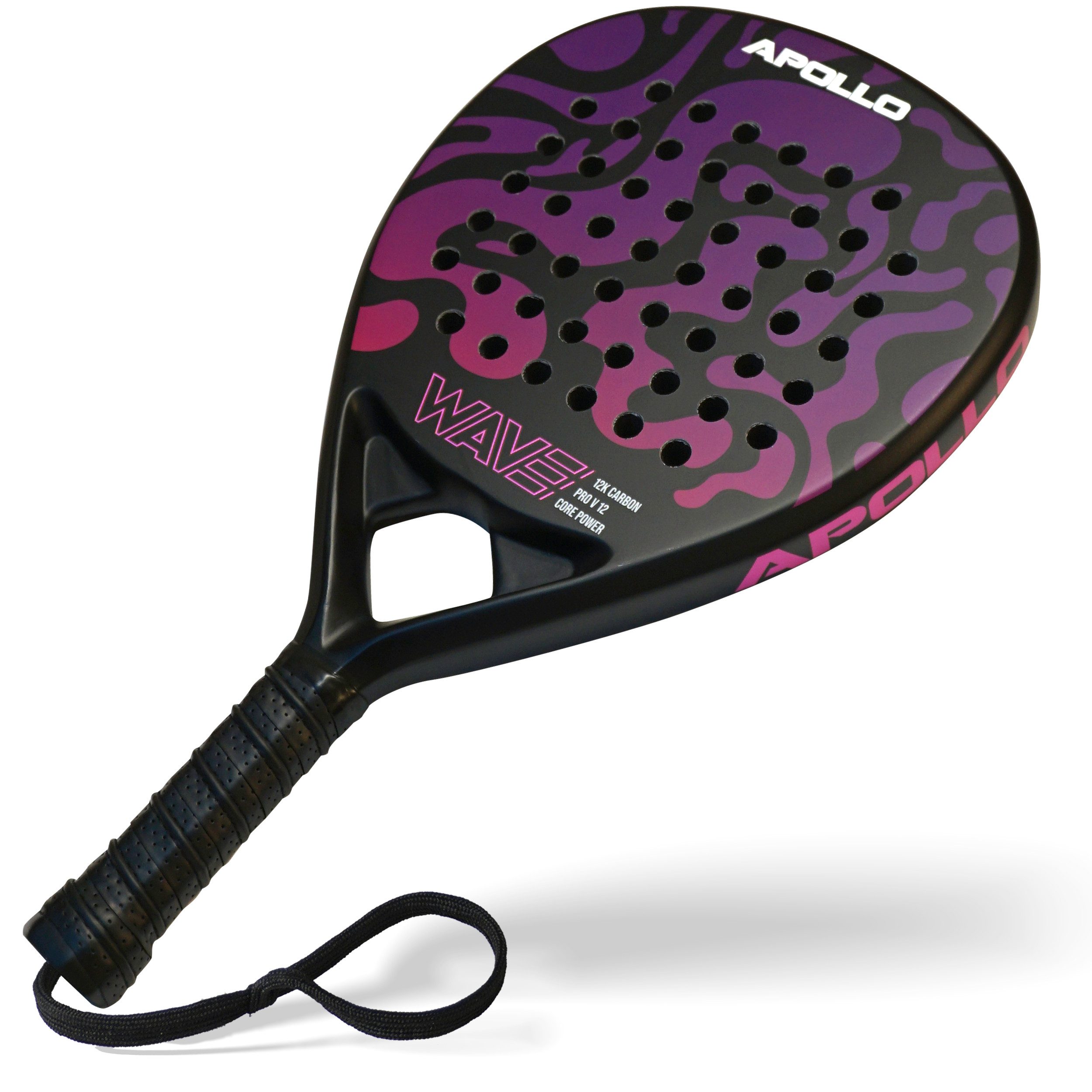 Apollo Tennisschläger Carbon Padelschläger für Anfänger und Fortgeschrittene, Damen & Herren, stabile Konstruktion durch hochwertiges 12K Carbon