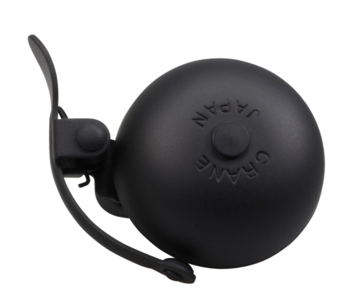 Crane Bell Co Fahrradklingel Mini Suzu All Black/Die Cast Mount, Retro Look, Ø 45mm
