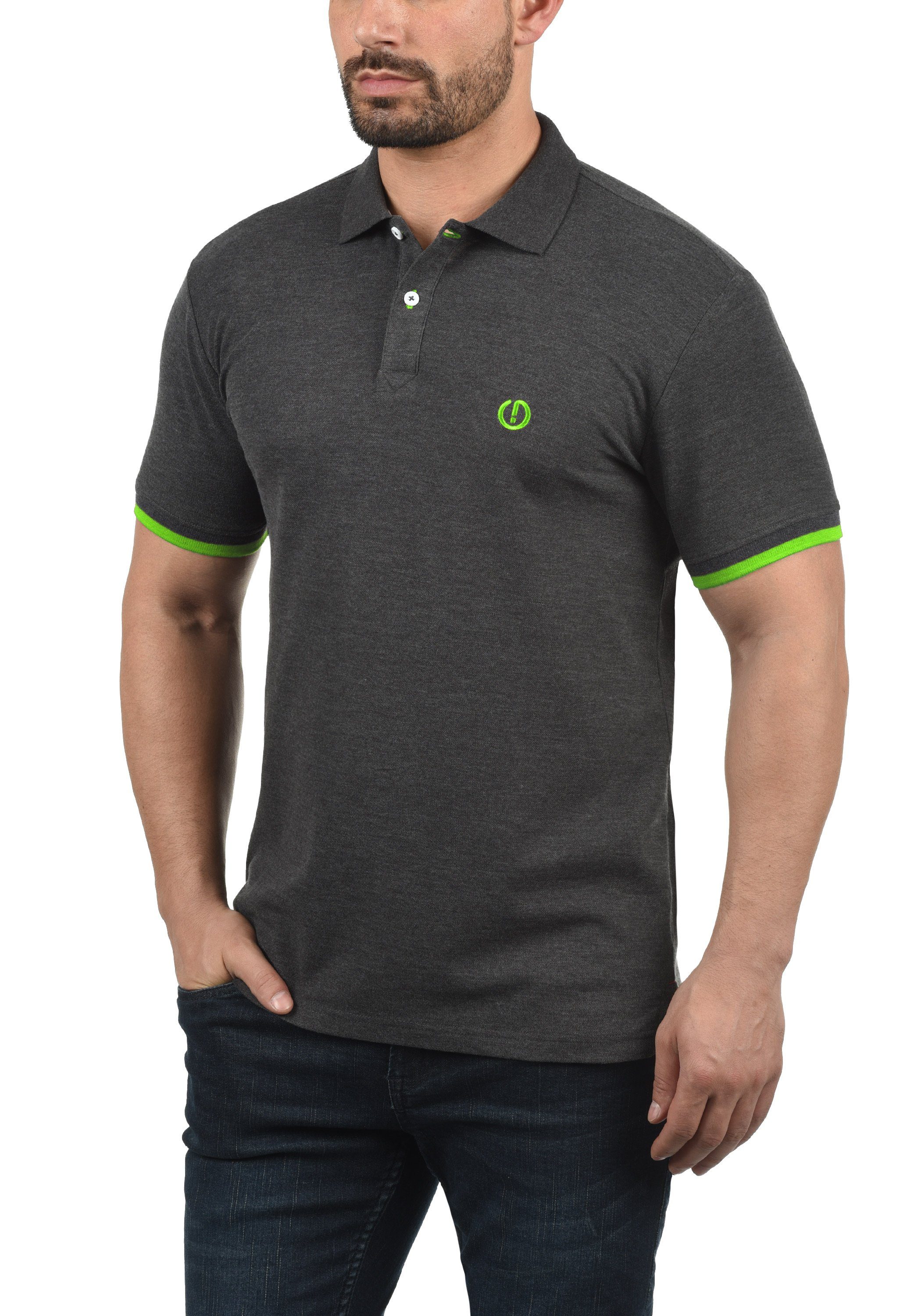 Grey (8288) Poloshirt verlängerter Rückenpartie Polo mit Dark SDBenjaminPolo !Solid Melange