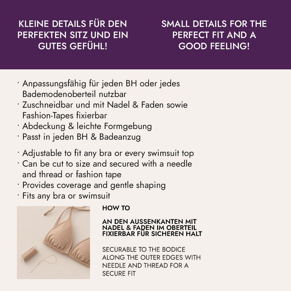 Miss Perfect BH-Einlagen 90101-90114, Replacement Bra Inserts – Ersatz-BH-Einlagen für perfekte Form