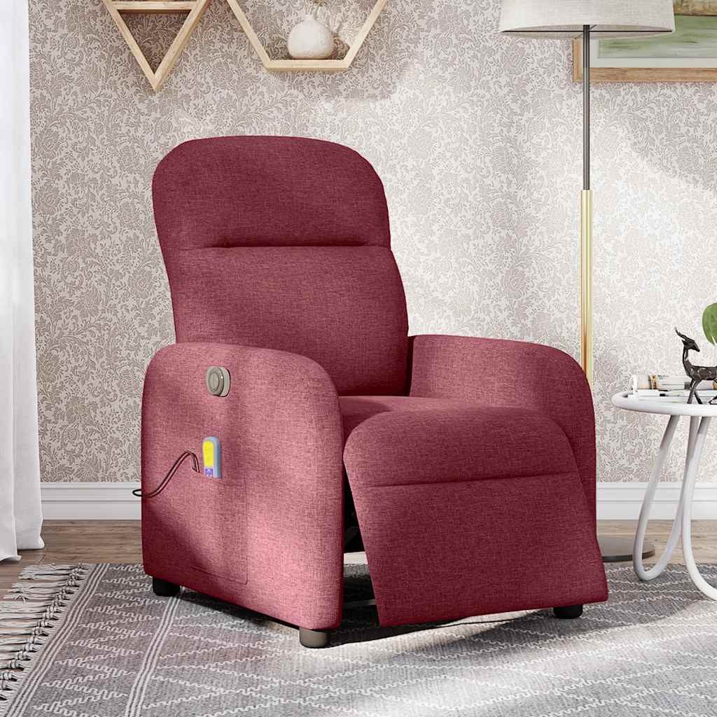 vidaXL Sessel Massagesessel Elektrisch Weinrot Stoff günstig online kaufen
