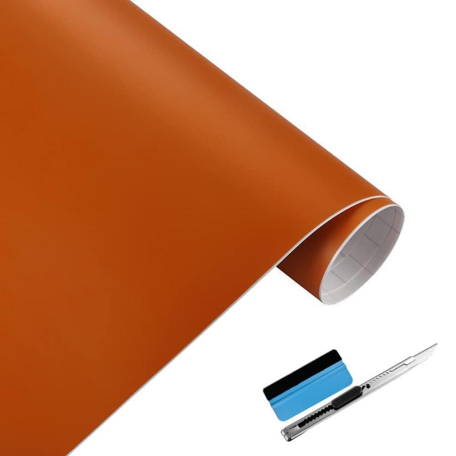 LuxusKollektion Lackschutzfolie Vinylfolie selbstklebend matt orange Orange 30cm x 150cm