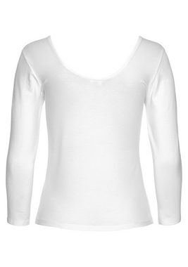 LASCANA Langarmshirt mit modischem Karree-Ausschnitt, Longsleeve aus Baumwolle, Basic