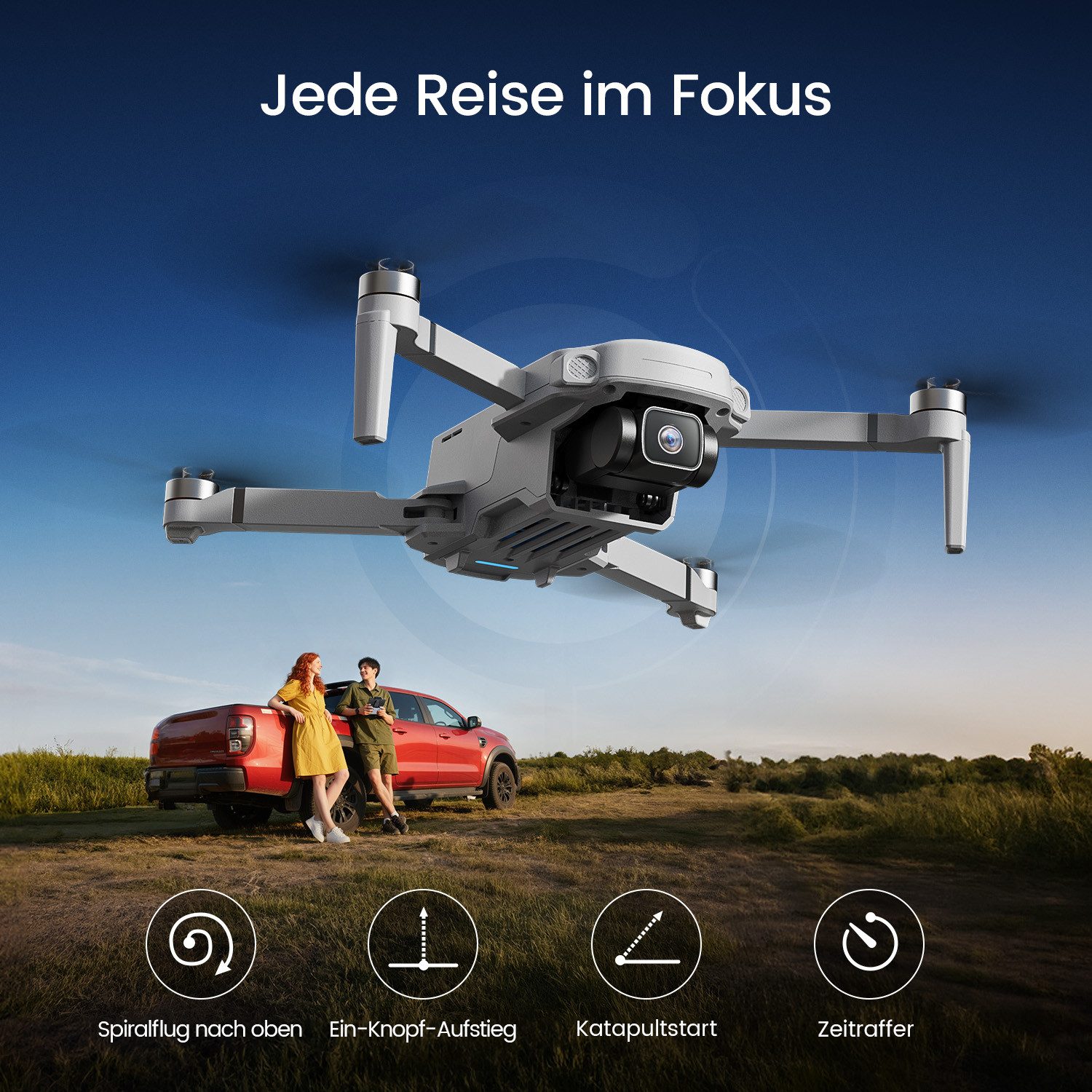 HOLY STONE GPS Drohne mit 4K Kamera, 6 km Bildübertragung, 80 Min Flugzeit Drohne (intelligente Flugmodi – Leicht faltbar für unterwegs, unter 249 g) – Bild 5 von 5