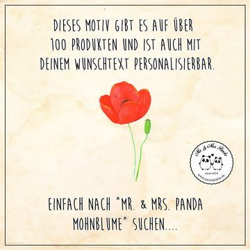Mr. & Mrs. Panda Rotweinglas Blume Mohnblume - Transparent - Geschenk, Rotweinglas, Geschenk für W, Premium Glas, Luxuriöse Gravur