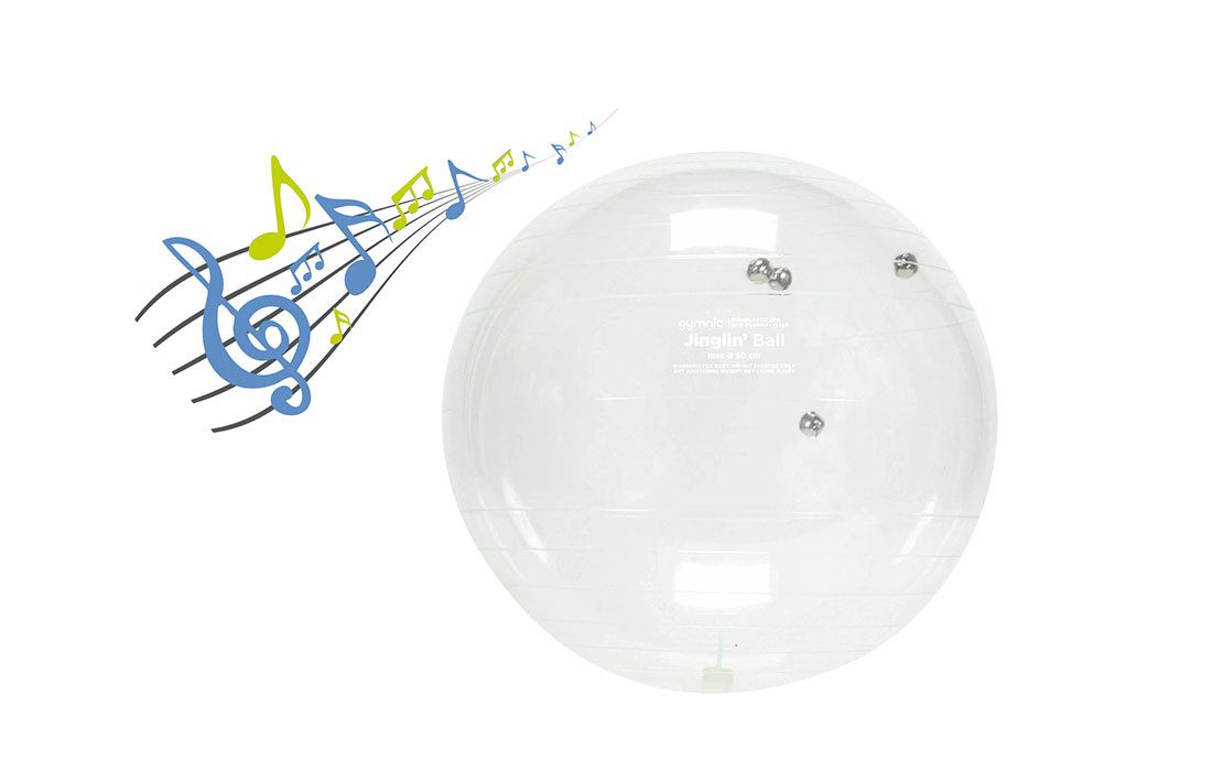 Gymnic Gymnastikball Jinglin Ball Ø 50cm – transparenter Ball mit Glöckchen im Inneren (1-St)