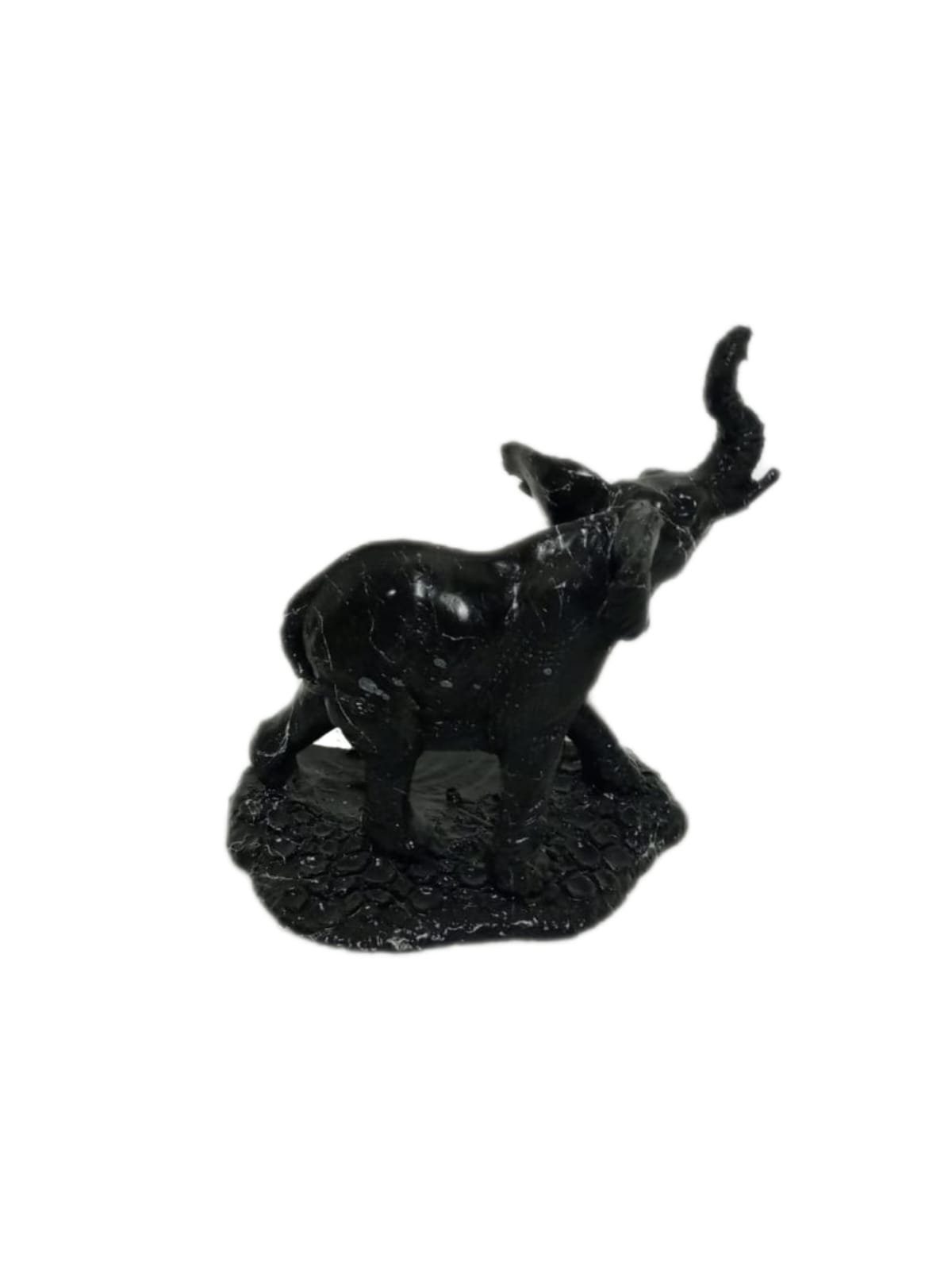 2er Dekofigur moebel17 Skulptur aus Polyresin Set Marmoroptik, Elefant Schwarz Dekofigur