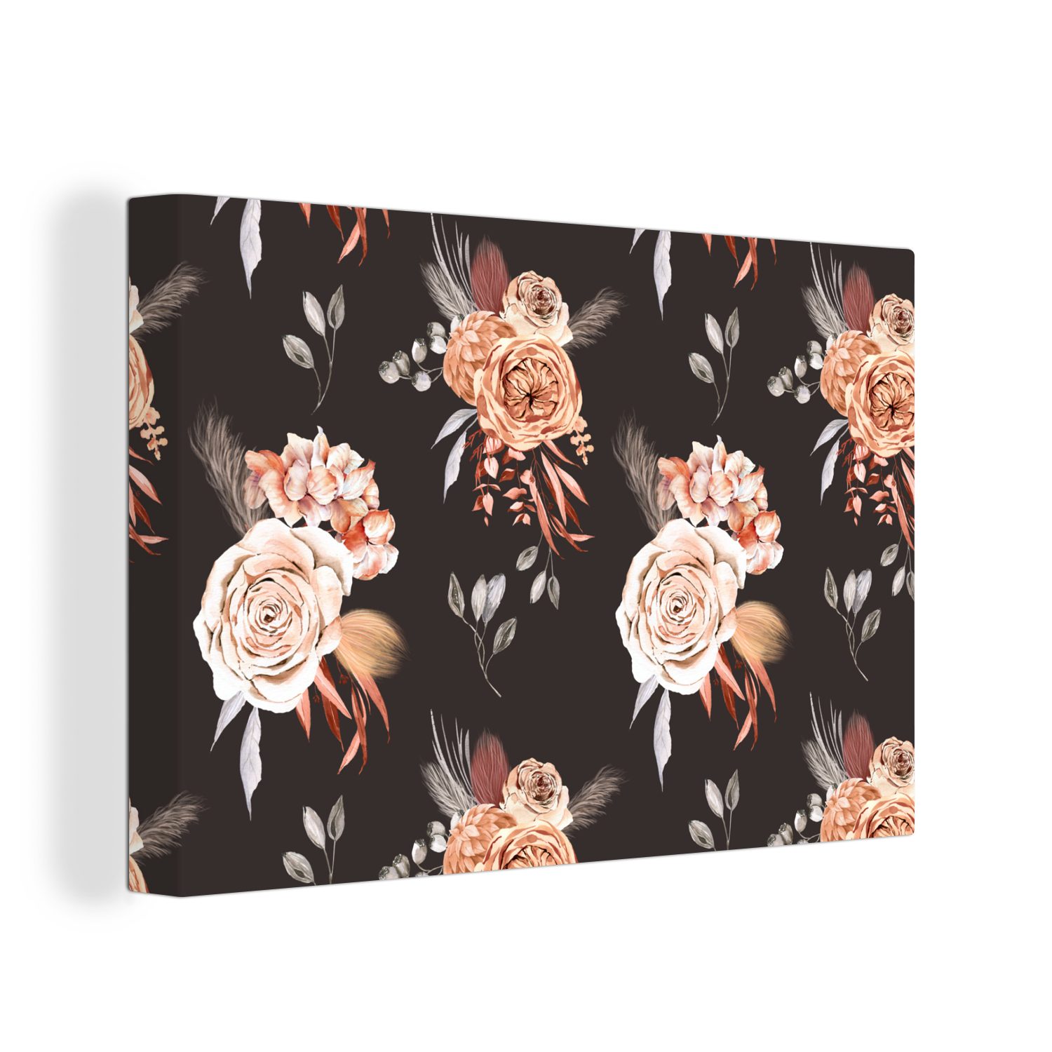 OneMillionCanvasses® Leinwandbild Blumen - Blätter - Natur, (1 St), Wandbild Leinwandbilder, Aufhängefertig, Wanddeko, 30x20 cm