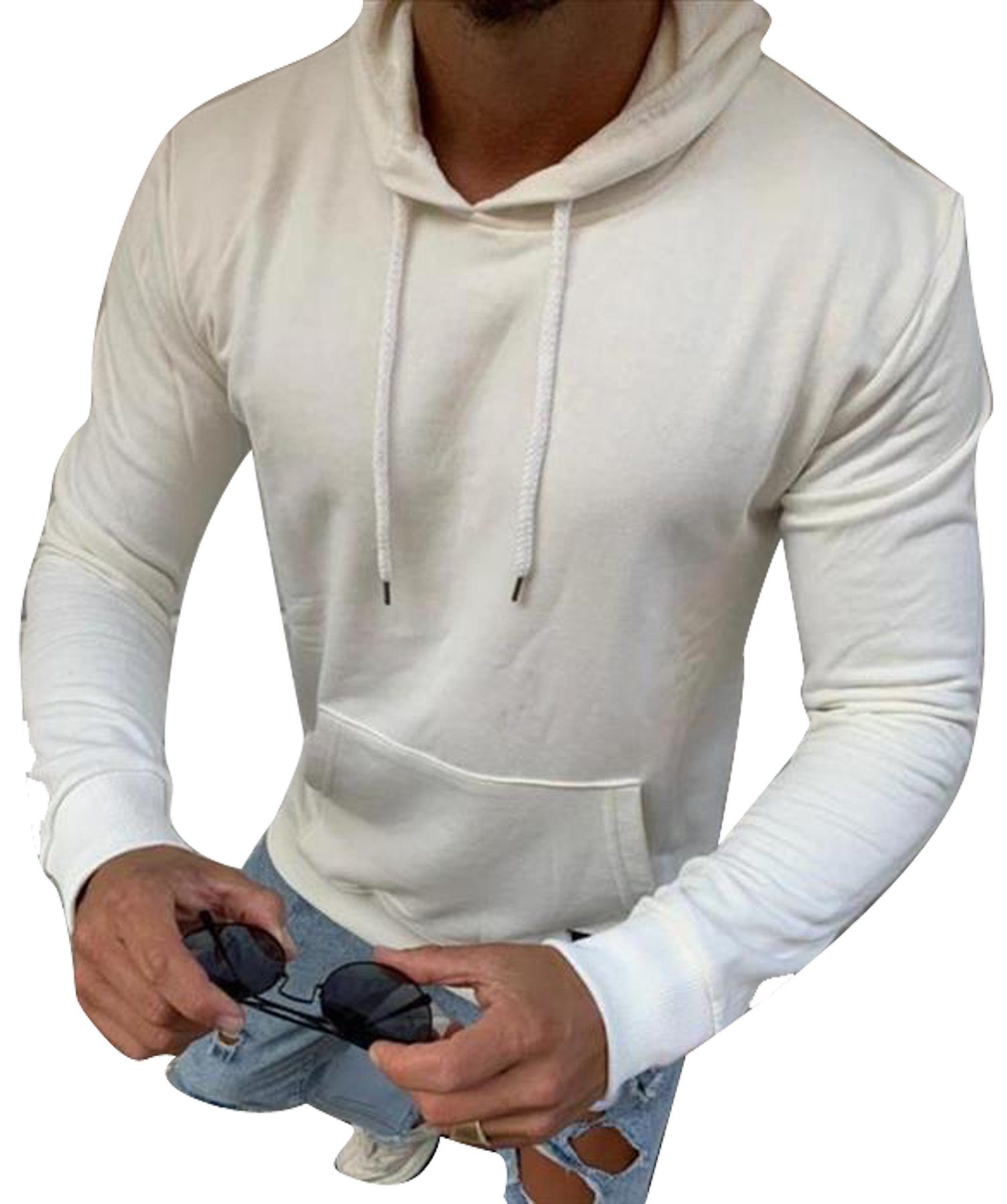 Megaman Jeans Kapuzenpullover Kapuzenpullover Herren Hoodie Kapuzensweatshirt Einfarbig