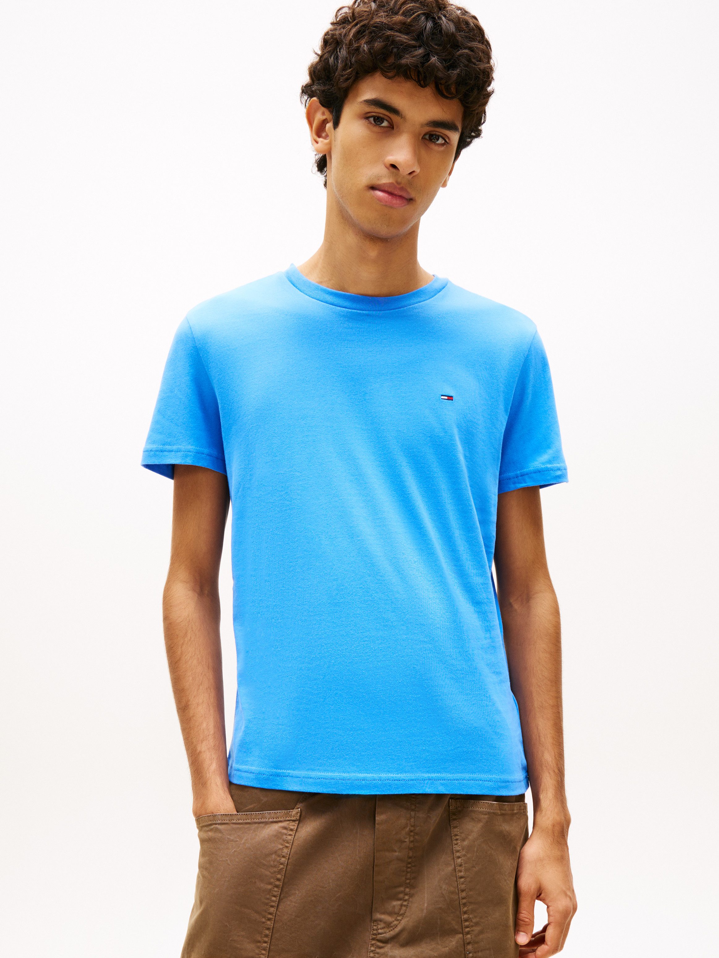 Tommy Jeans Rundhalsshirt TJM XSLIM 2PACK JERSEY TEE EXT (Packung, 2er-Pack) Logostickerei, 2Pack