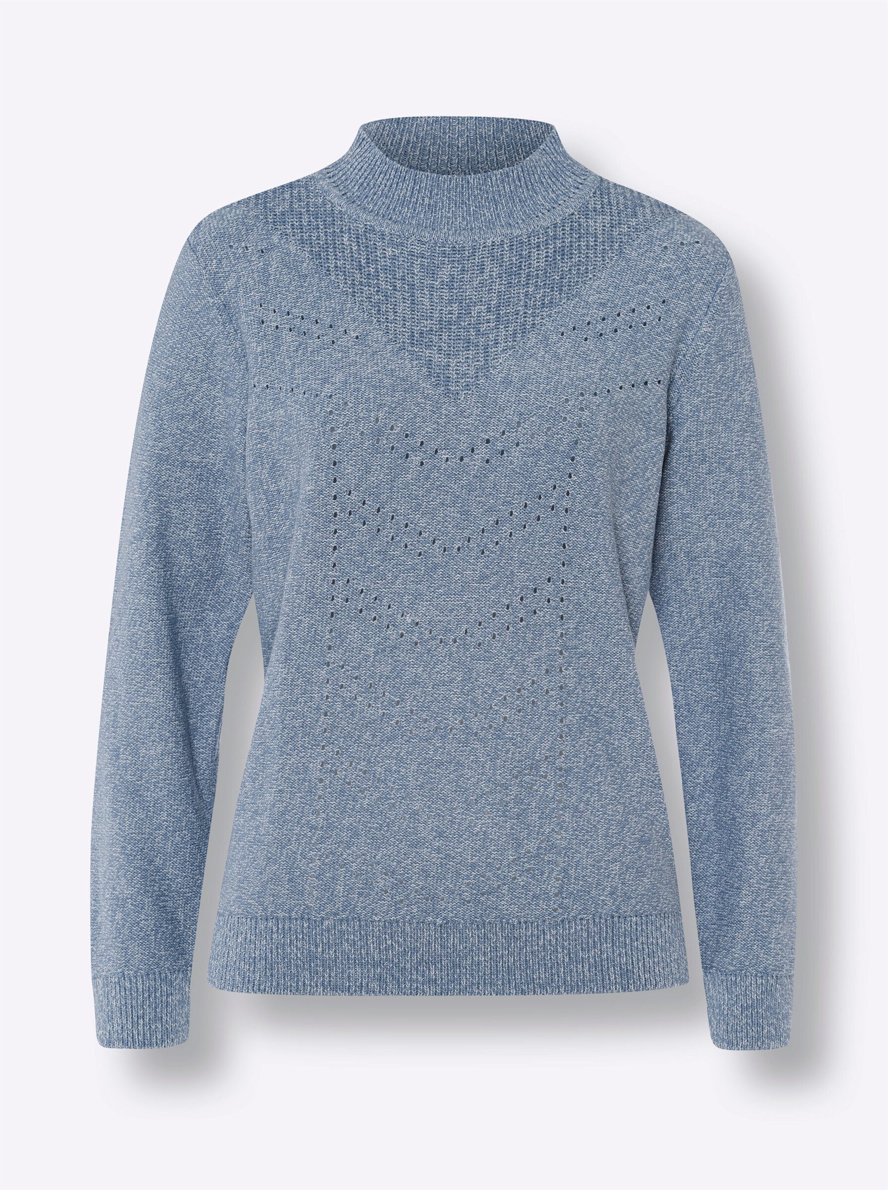 Strickpullover Stehkragen-Pullover Langarm