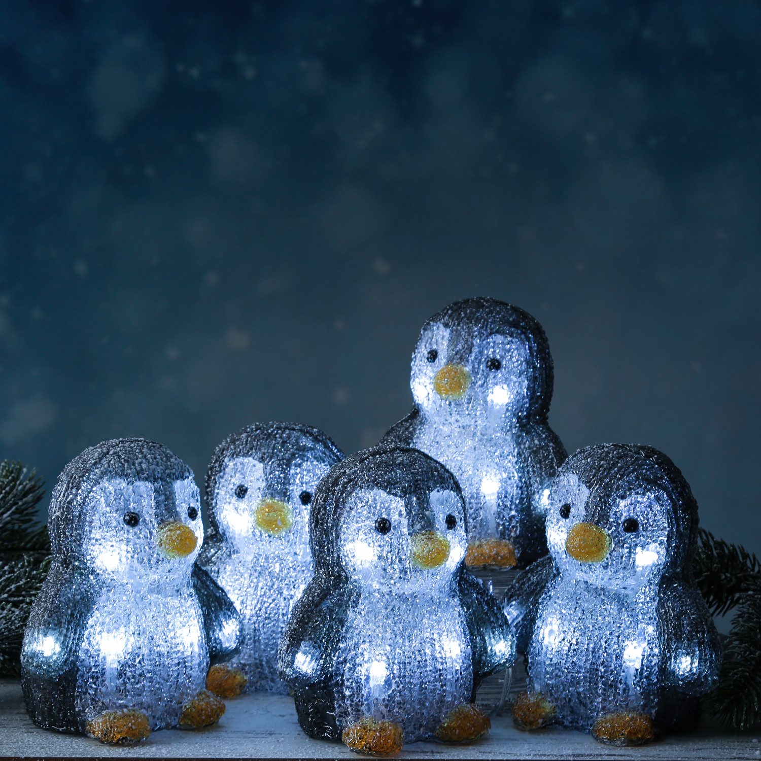 MARELIDA LED Dekofigur LED Pinguine Acrylfigur Dekofigur Pinguinbabys Weihn günstig online kaufen