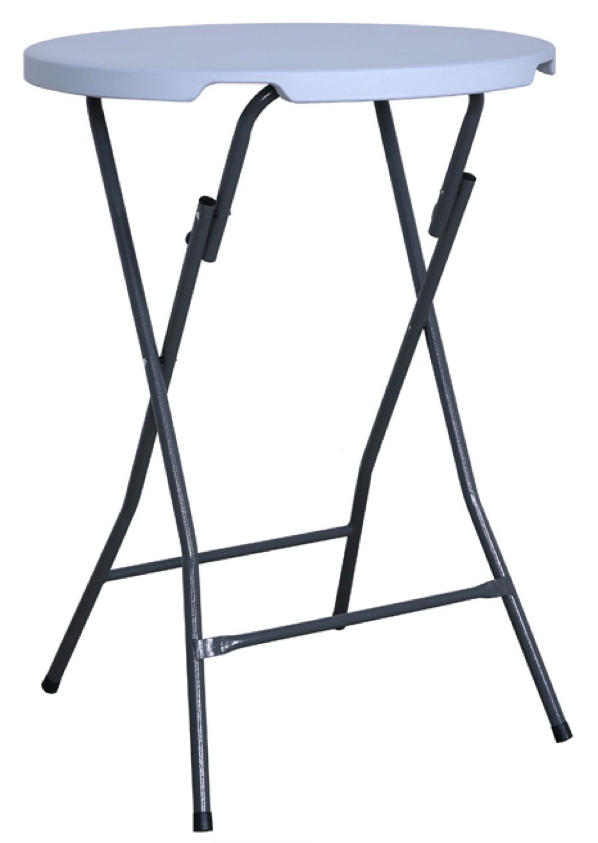 acamp Stehtisch Klapptisch Le Havre Bartisch Silbergrau (Gartenmöbel), klappbar, Gastrotisch, Bistromöbel, Gartentisch, ⌀80 x 110 cm
