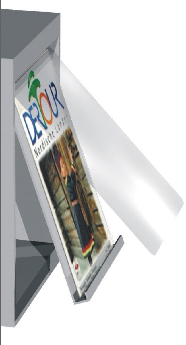 Aktenregal Zeitschriftenschrank Media 48 Fächer BxTxH 97x42x220cm lichtgrau