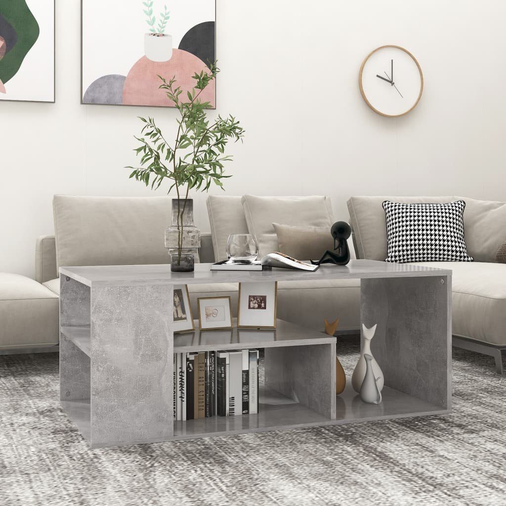 furnicato Couchtisch Betongrau 100x50x40 cm Holzwerkstoff günstig online kaufen