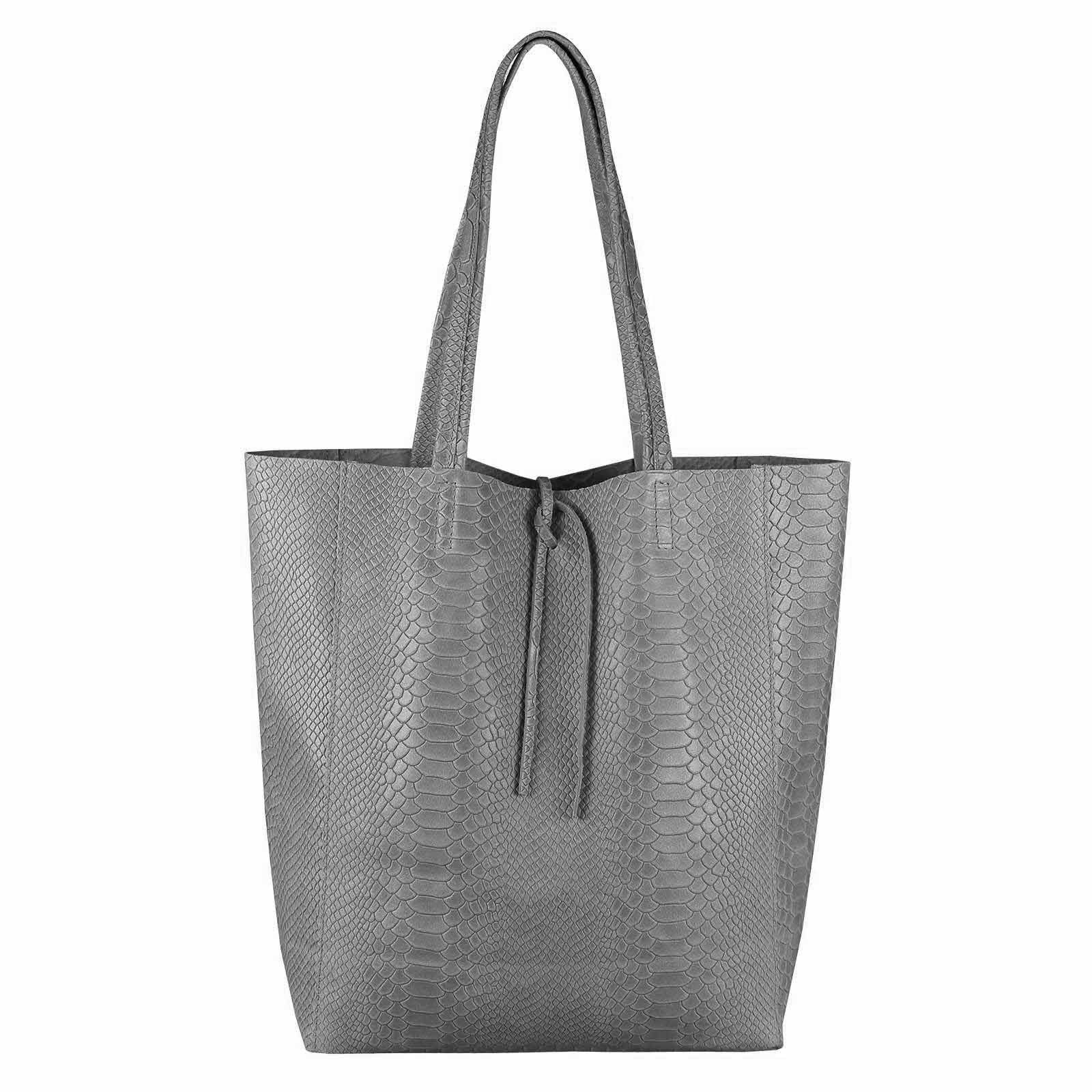 ITALYSHOP24 Schultertasche Made in Italy Damen Premium Leder SHOPPER Tasche HOBO Umhängetasche, Echtleder Business Bag leicht groß klassisch sicher geräumig Beutel