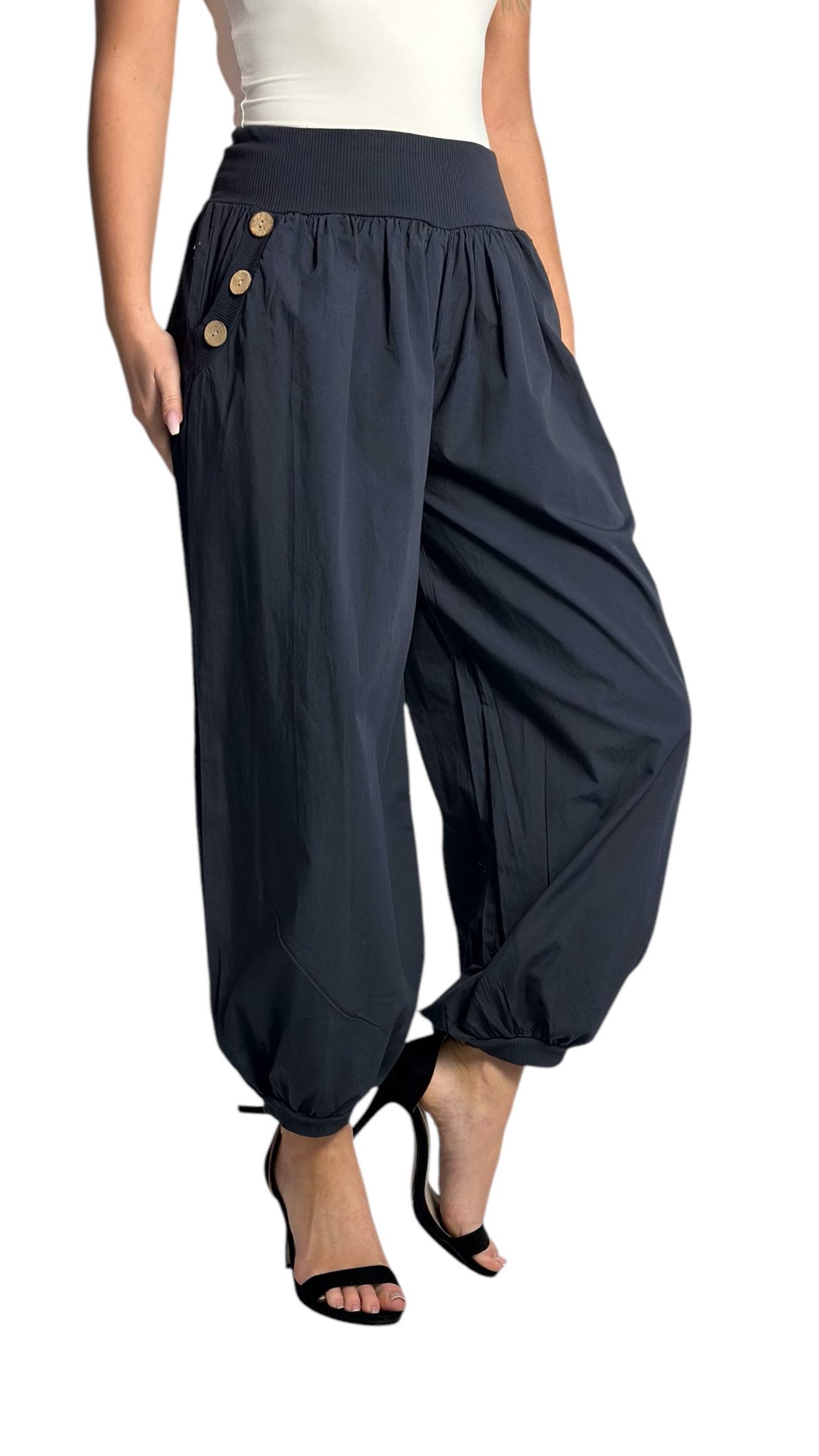 Mississhop Haremshose Damen Baumwolle Aladinhose Unifarbe Hose Sommerhose M.297 – Bild 5 von 5