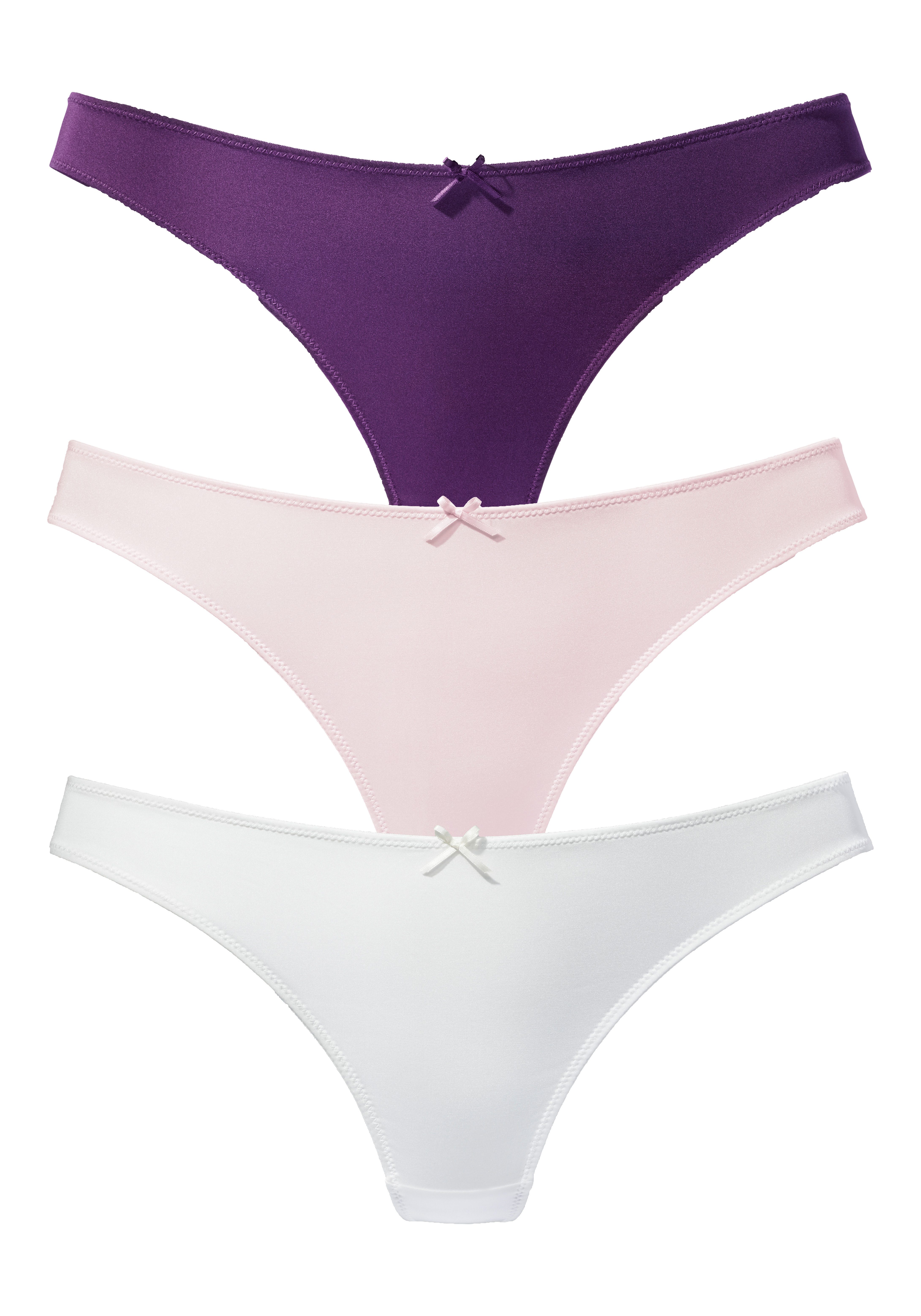 petite fleur by Lascana String (Packung, 3 Stück) mit floraler Spitze